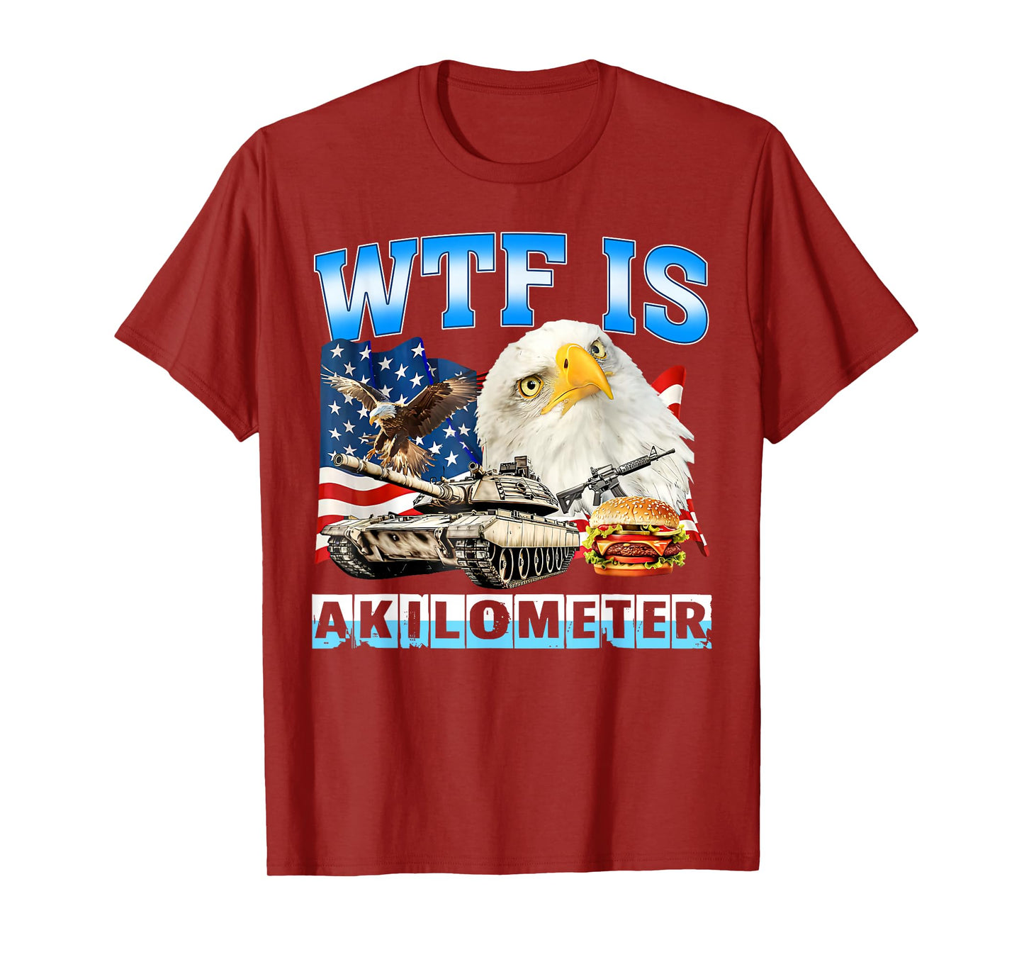 Kilometer Eagle Badge American 4th of July T-Shirt