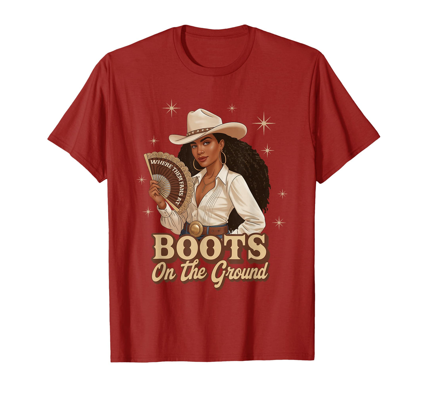Boots On The Ground Juneteenth Cowgirl Where Them Fans At T-Shirt