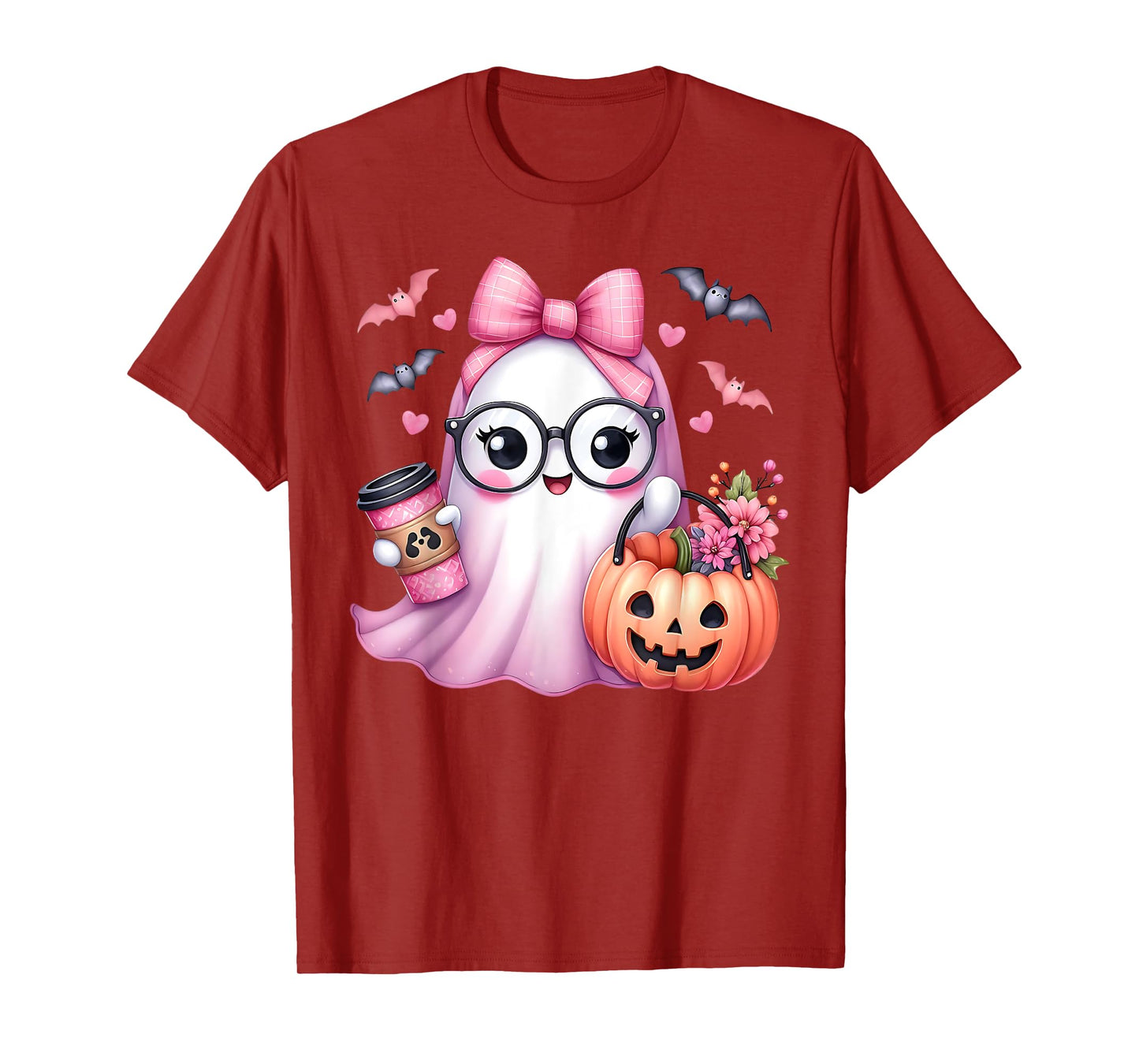 Cute Pink Ghost Boo Halloween Costume for Girl Kids Toddler T-Shirt
