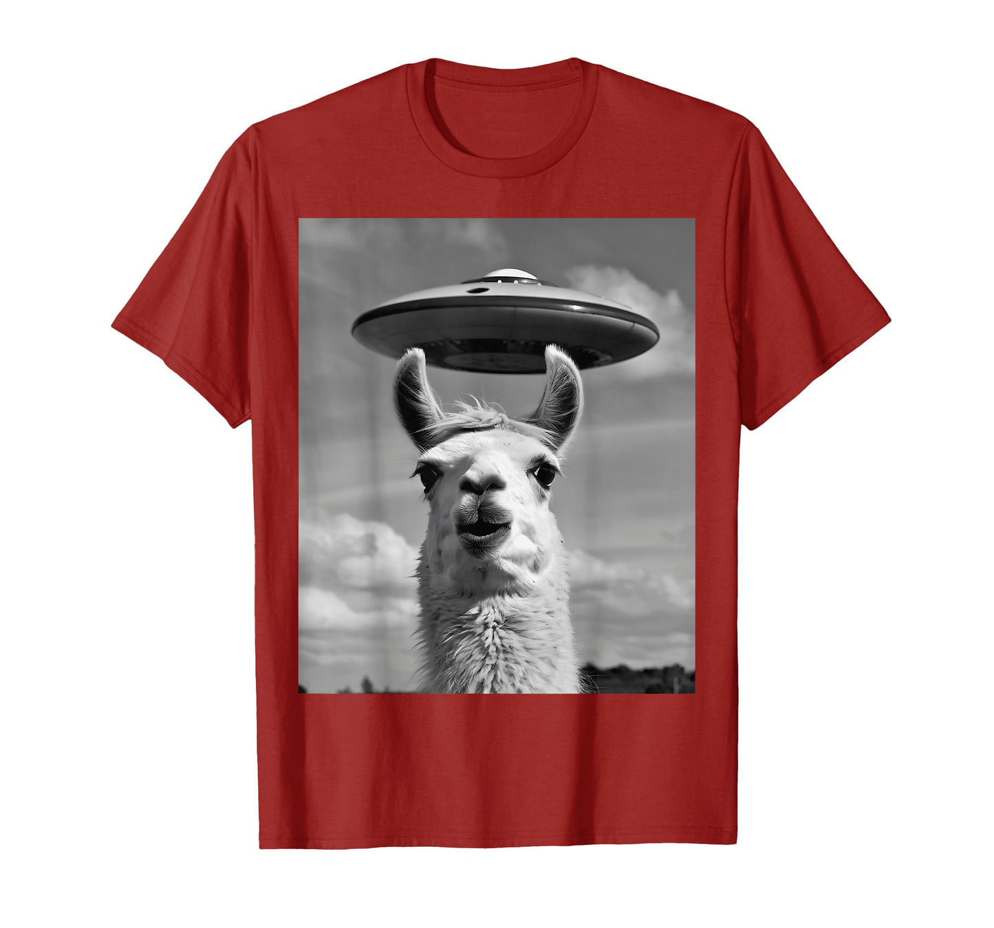 Llama Selfie With Alien UFO Funny Llama Gifts For Men Women T-Shirt