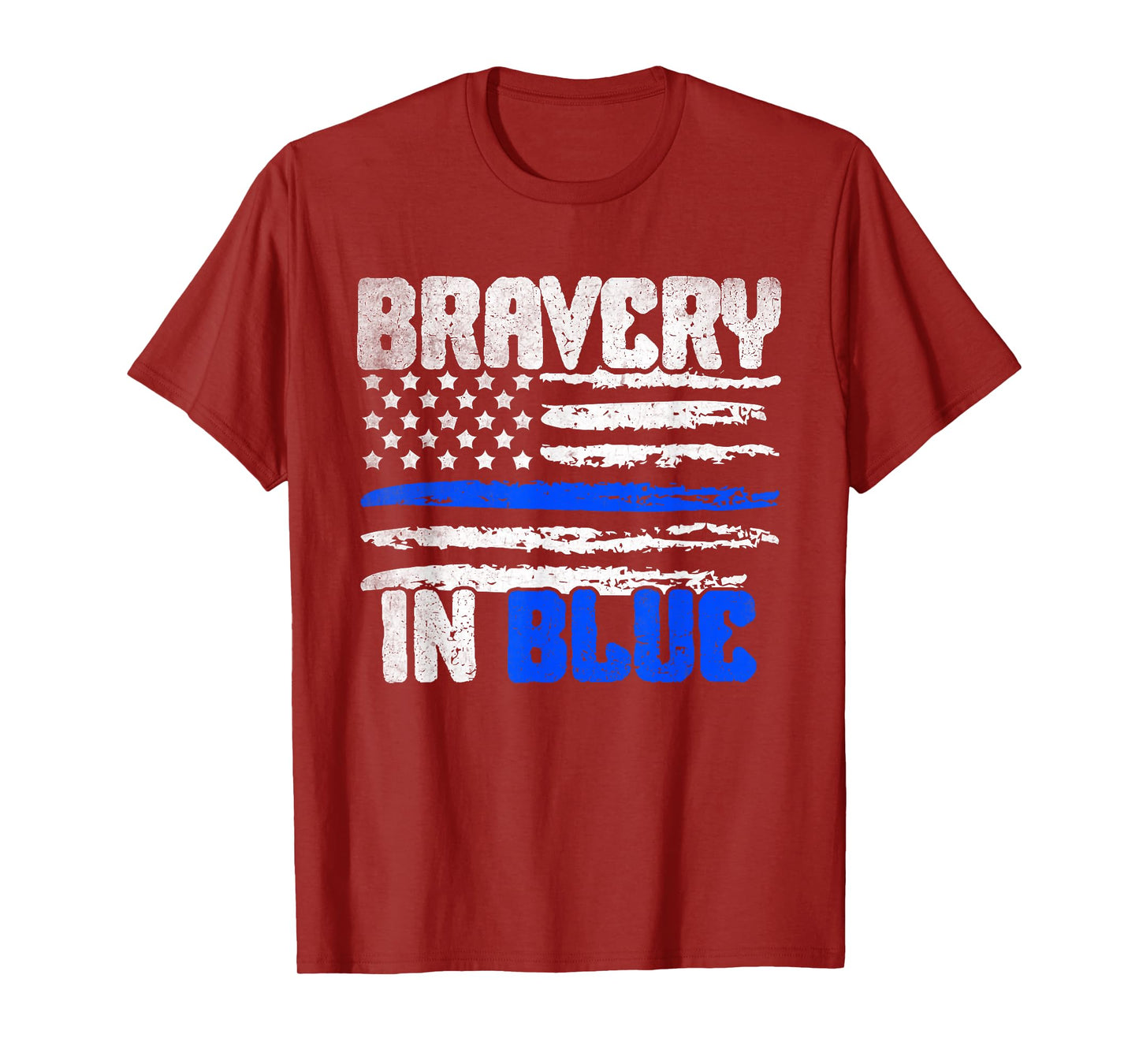 Police Honor The Line Respect Blue Flag Policeman Men T-Shirt