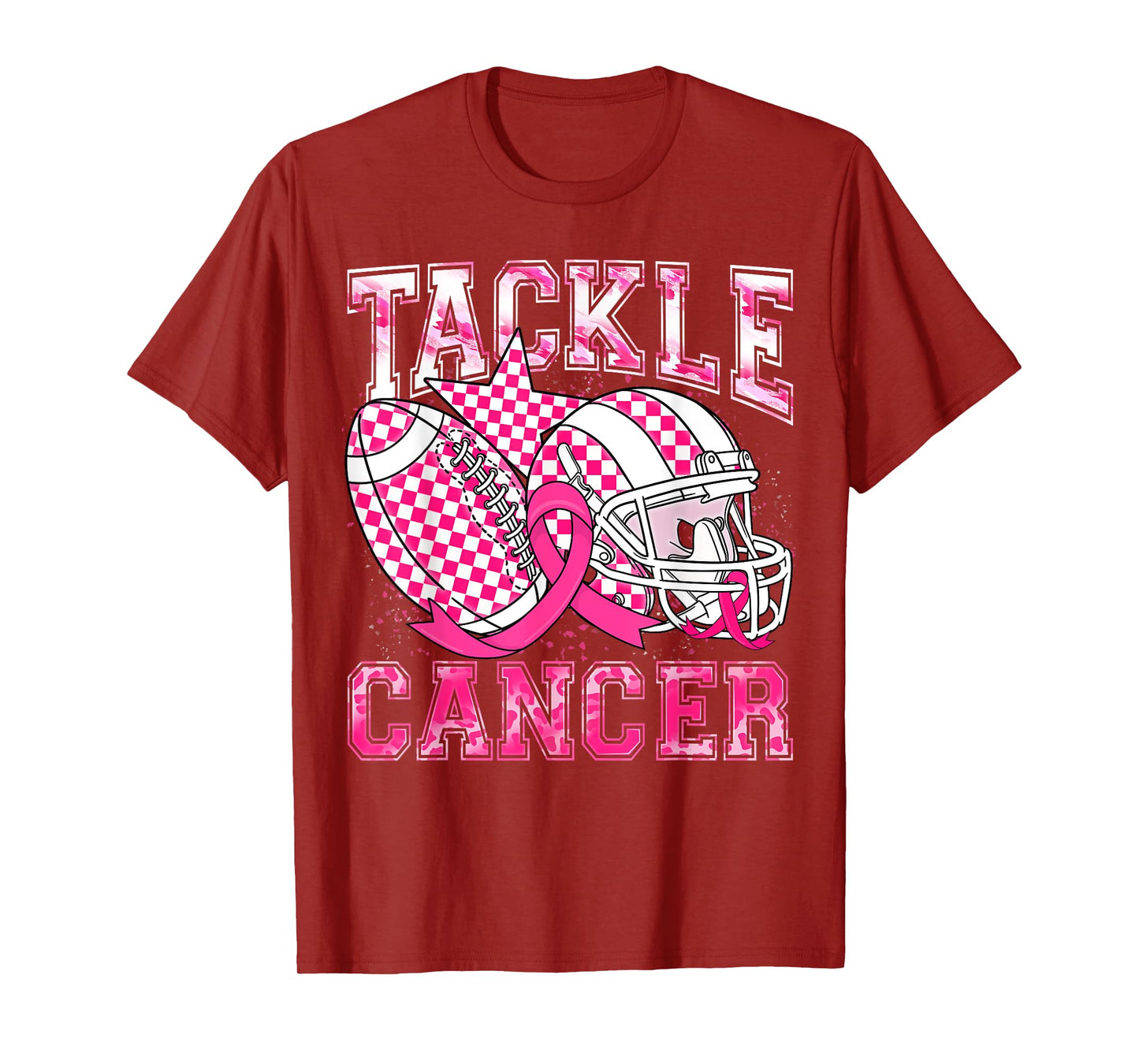 Football Tackle Breast Cancer Pink Breast Cancer Awareness T-Shirt