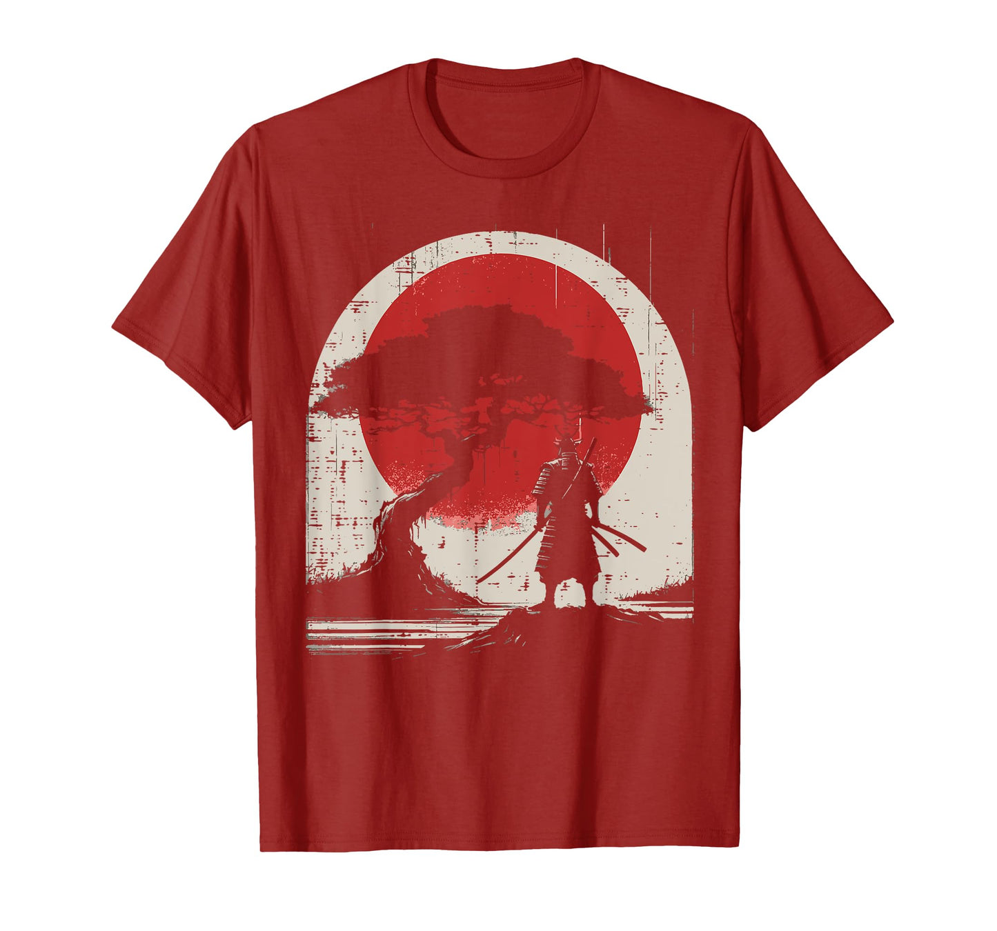 Japanese Samurai Kimono Tree Sun Vintage Art Women Men Kids T-Shirt