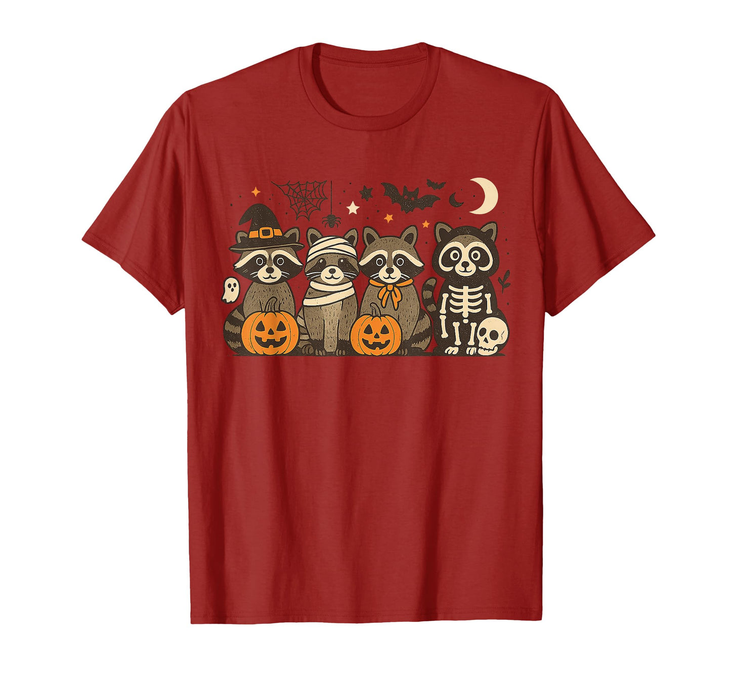Halloween Raccoon Costumes Ghost Witch Mummy Gifts Men Women T-Shirt