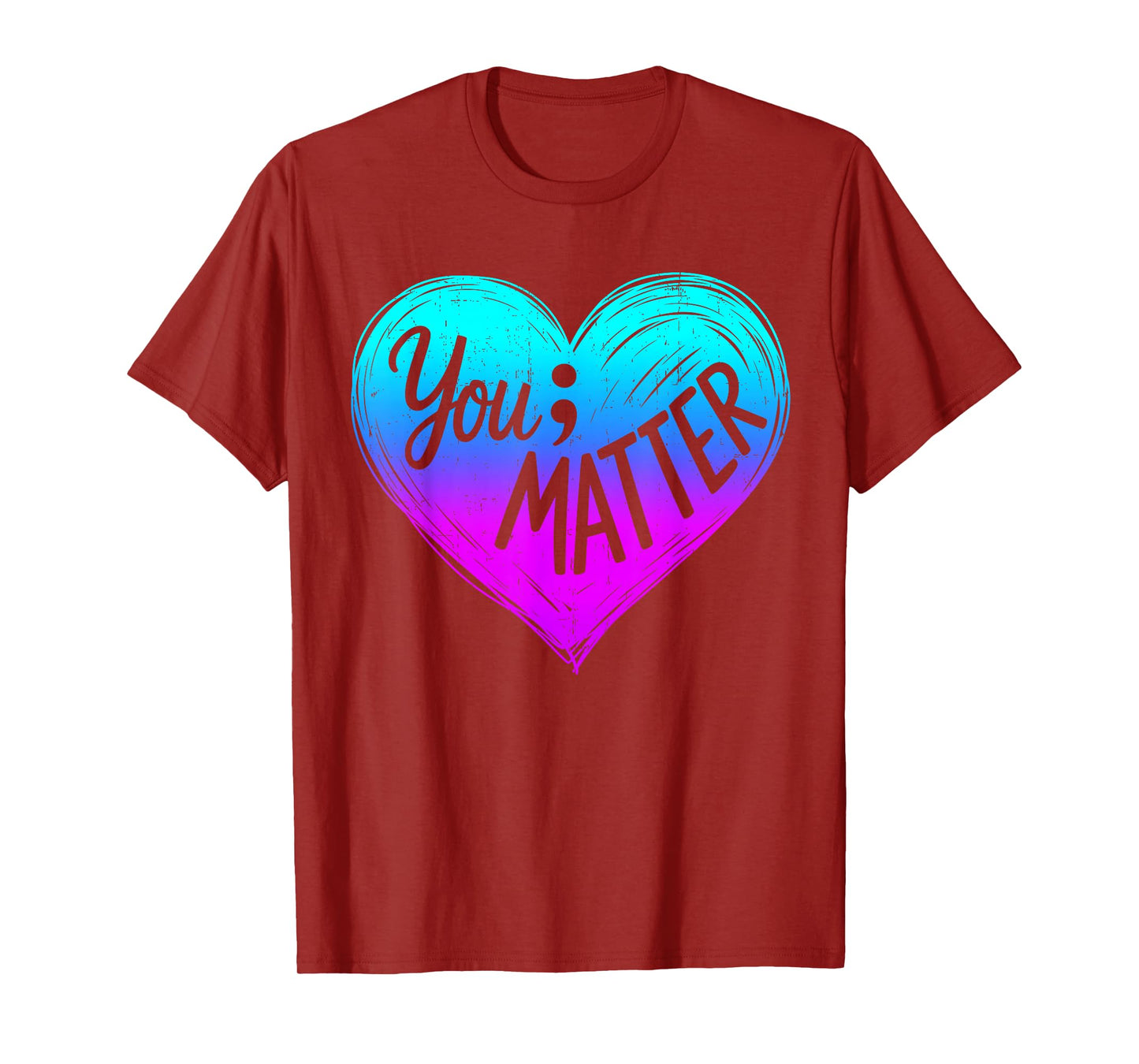 Teal Purple Heart Your Matter Suicide Prevention Awareness T-Shirt