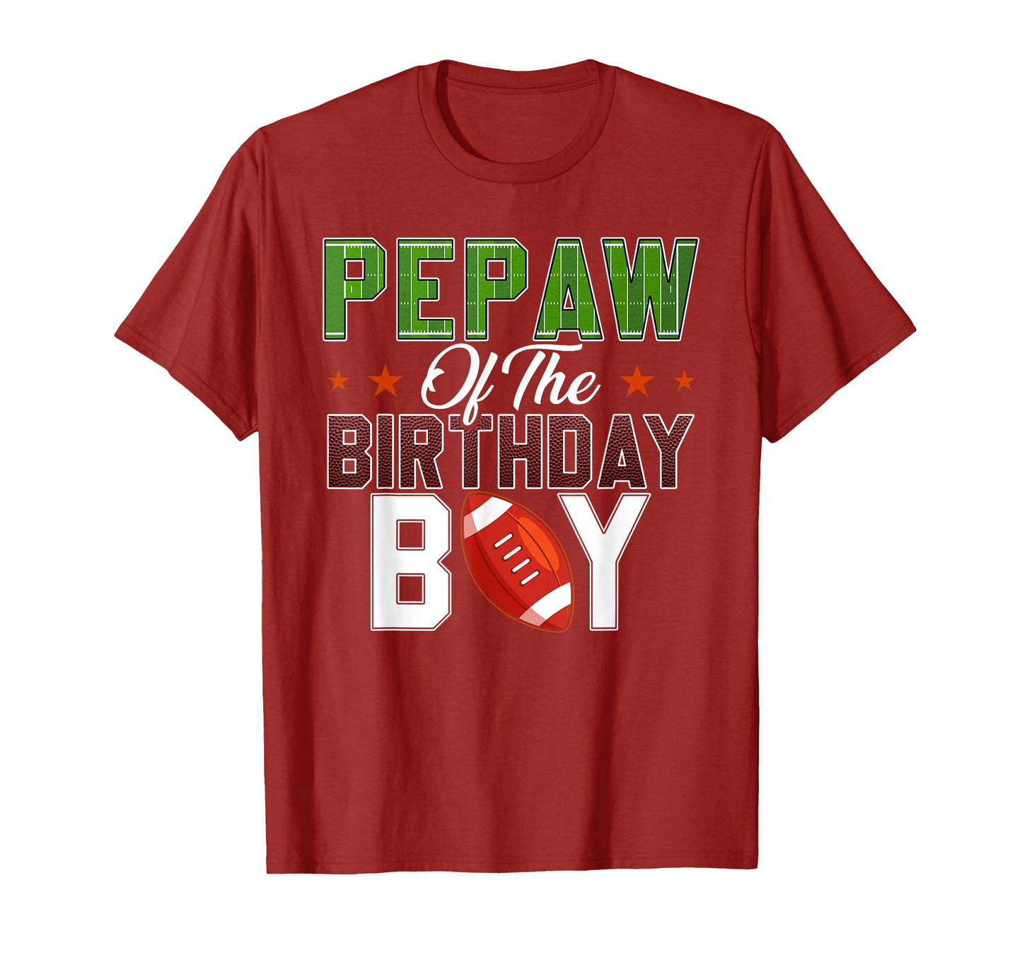 Pepaw of The Birthday Boy Football Party Family Matching T-Shirt