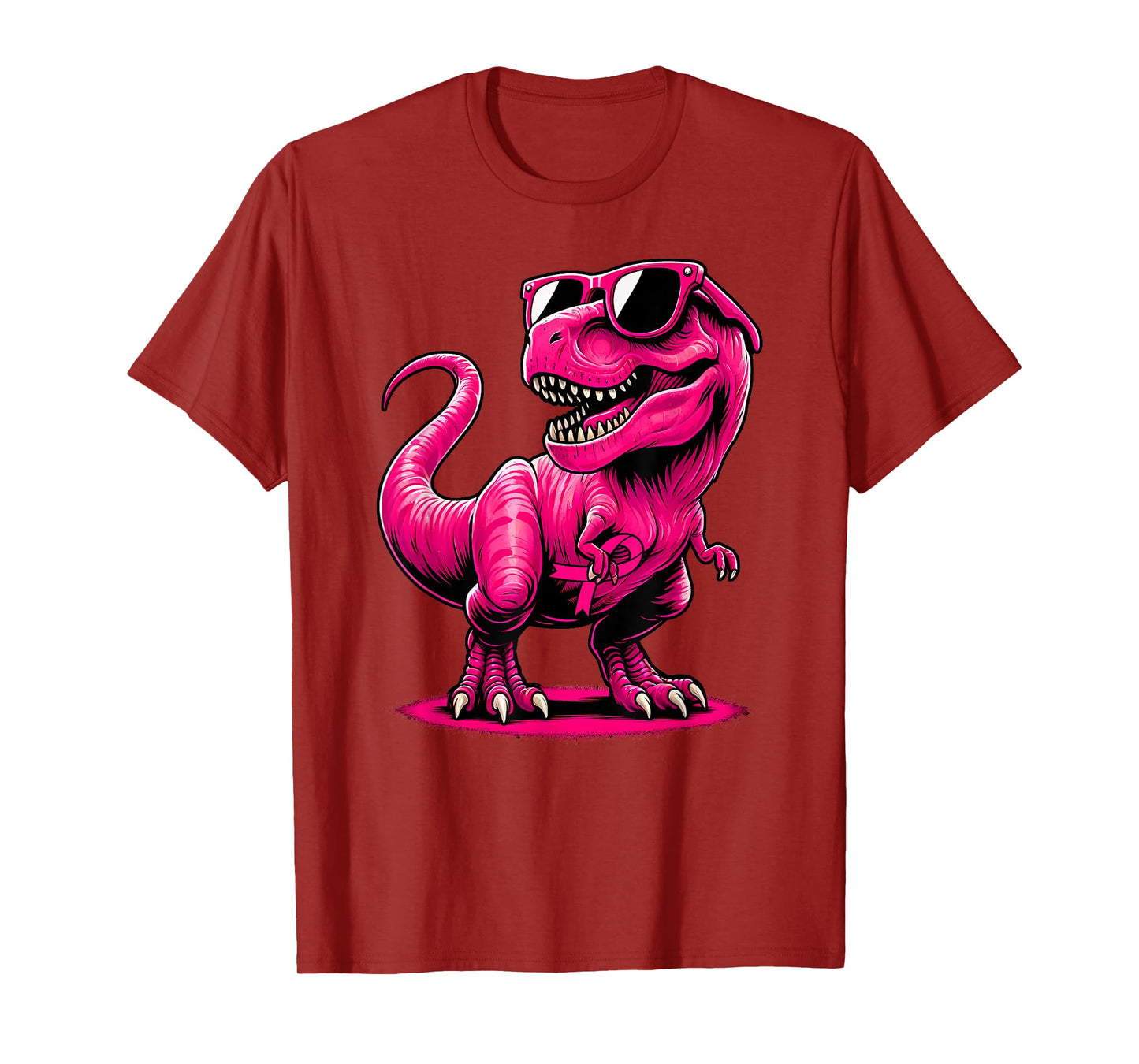 October Pink Dinosaur Breast Cancer Pink Ribbon Boy Girl Kid T-Shirt