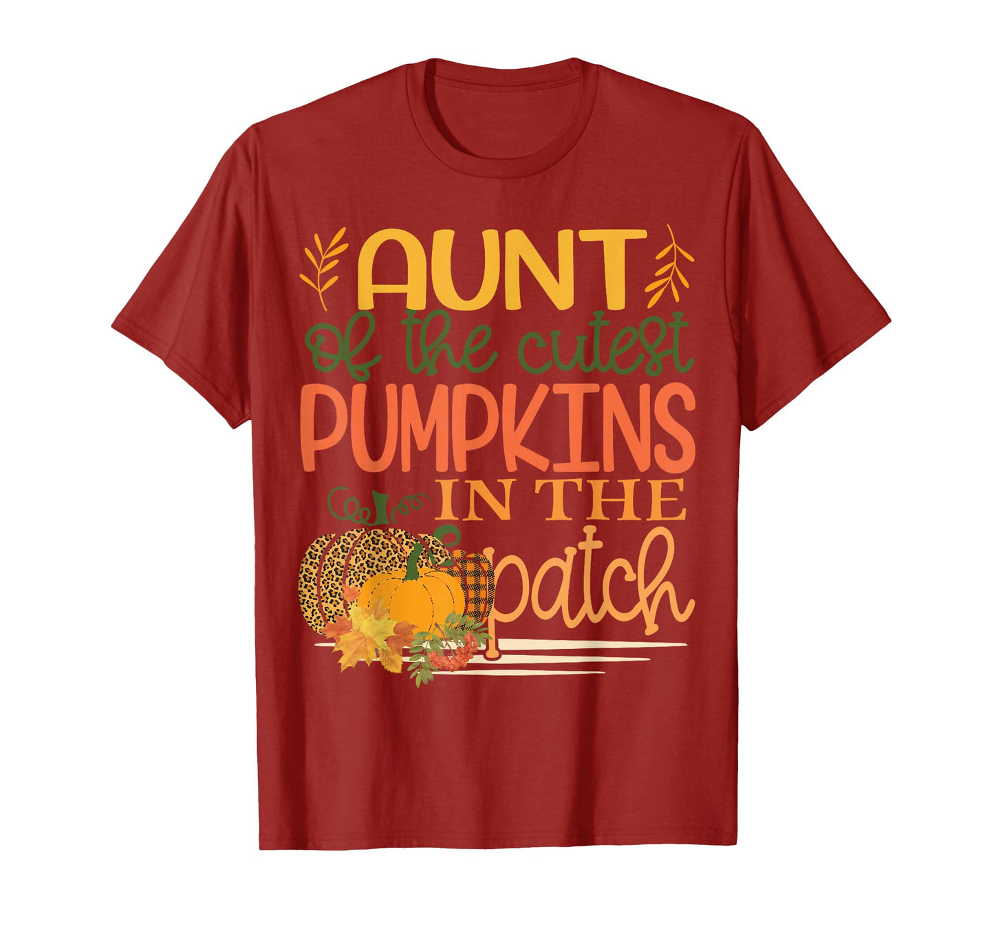 Aunt of The Cutest Pumpkins in The Patch Fall Leopard T-Shirt