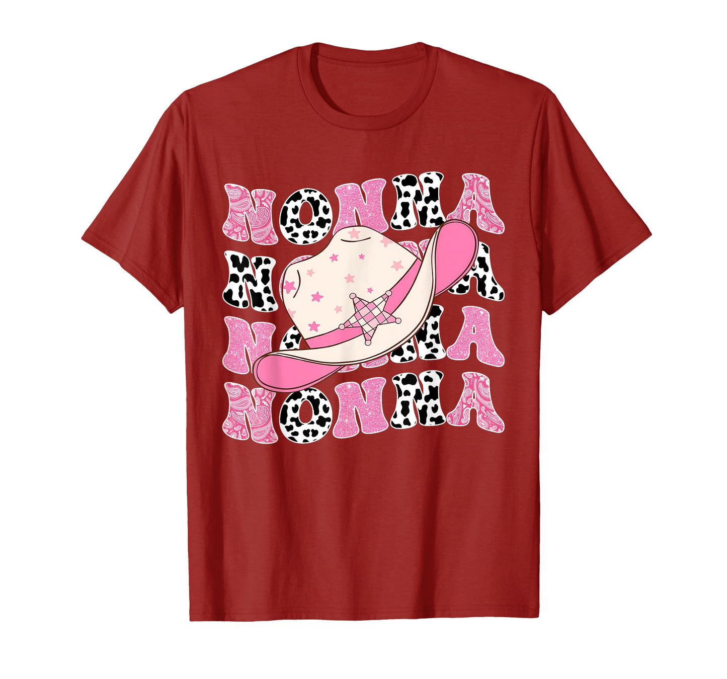 Nonna Pink Rodeo CowGirl Western Retro Groovy T-Shirt