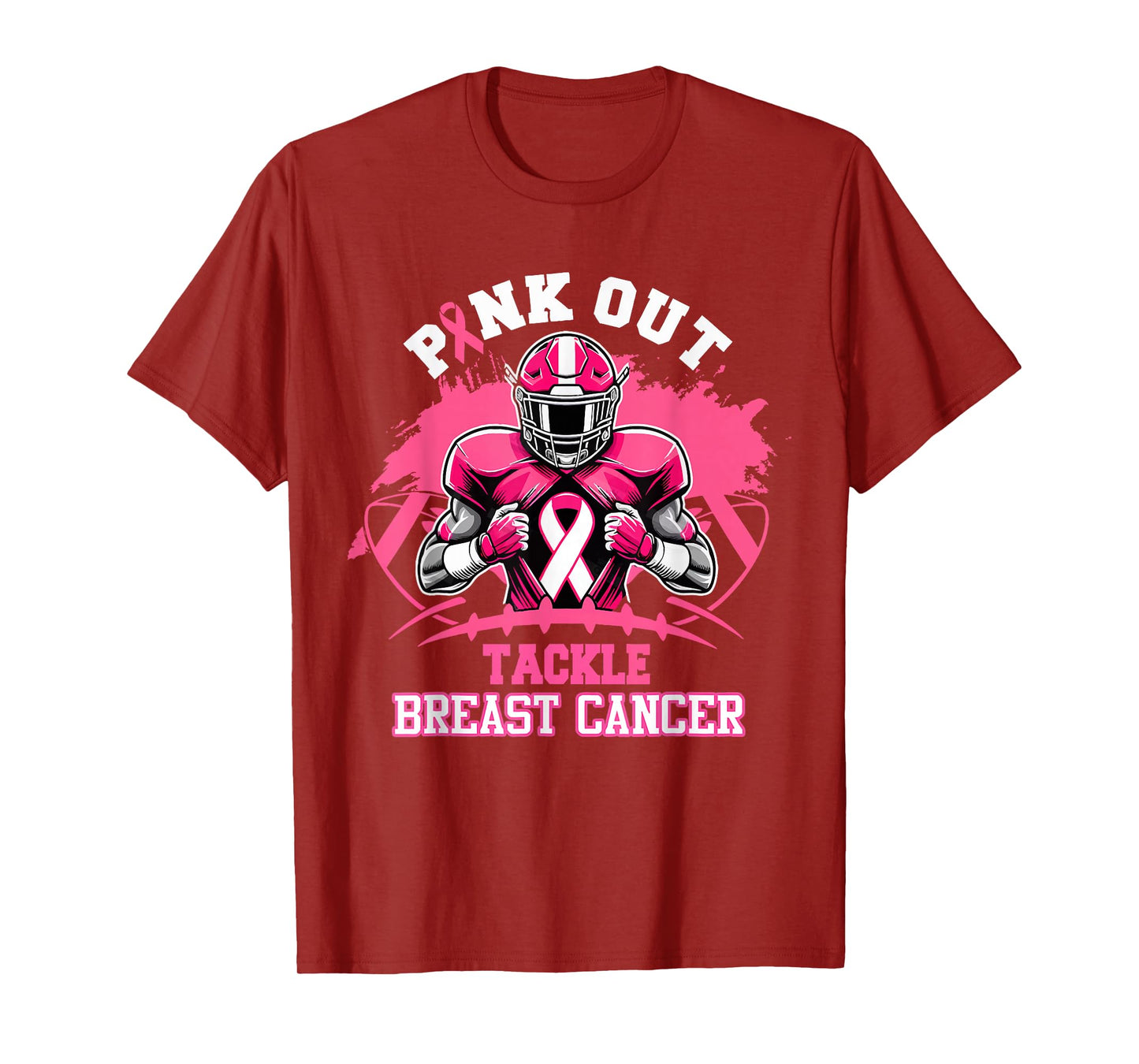 Pink Out Tackle Breast Cancer Awareness American Football T-Shirt