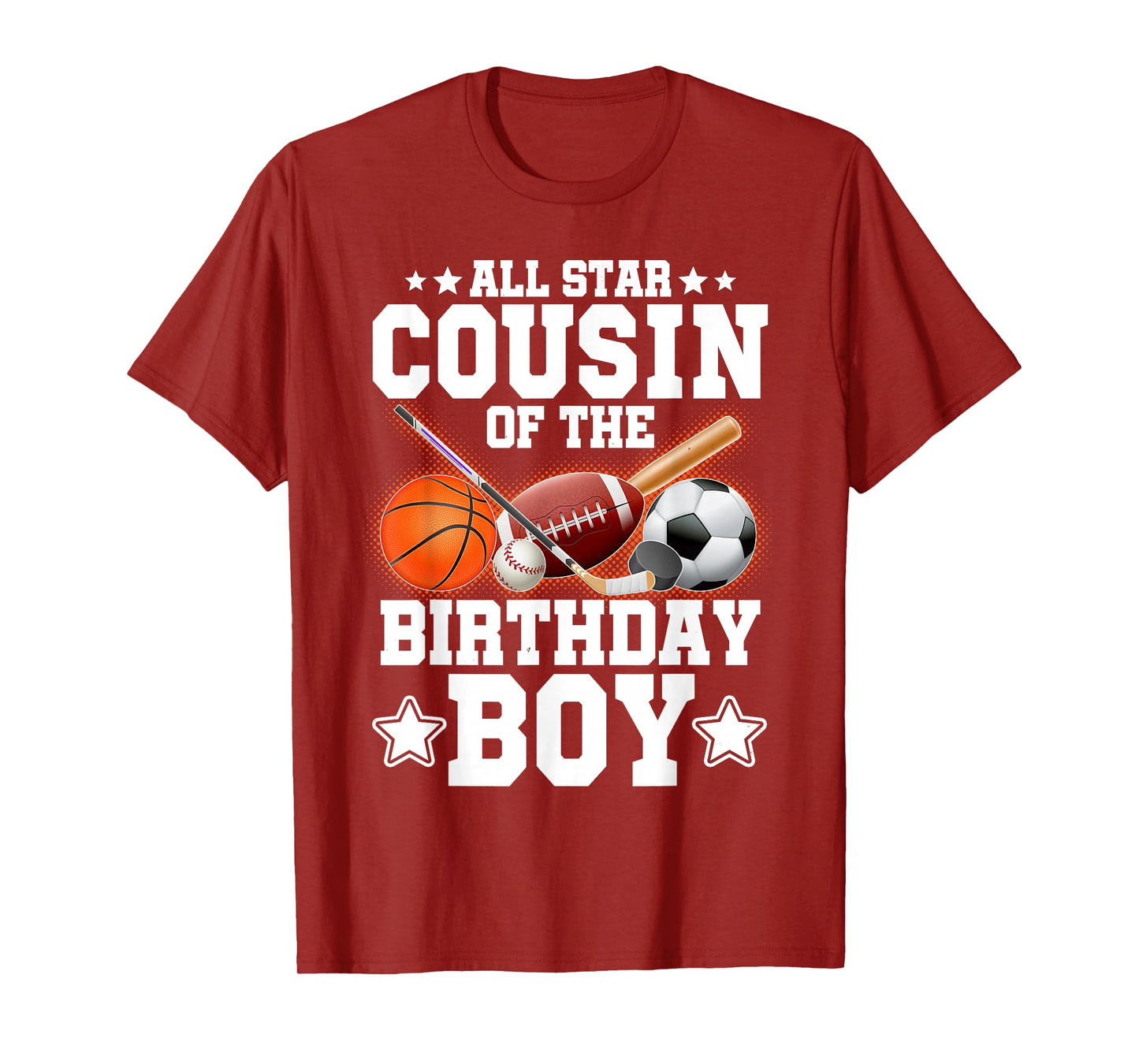 All Star Cousin Of The Birthday Boy Basketball Soccer Sport T-Shirt