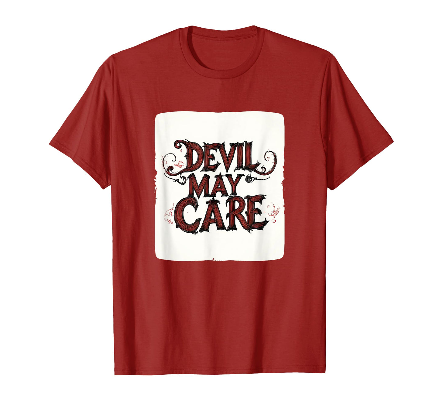 Embrace the Edge with this Devil May Care Emblem Outfit T-Shirt