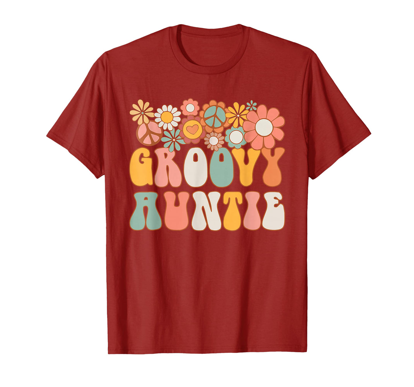 Groovy Auntie Retro 60s 70s Hippie Family Best Aunt Ever T-Shirt