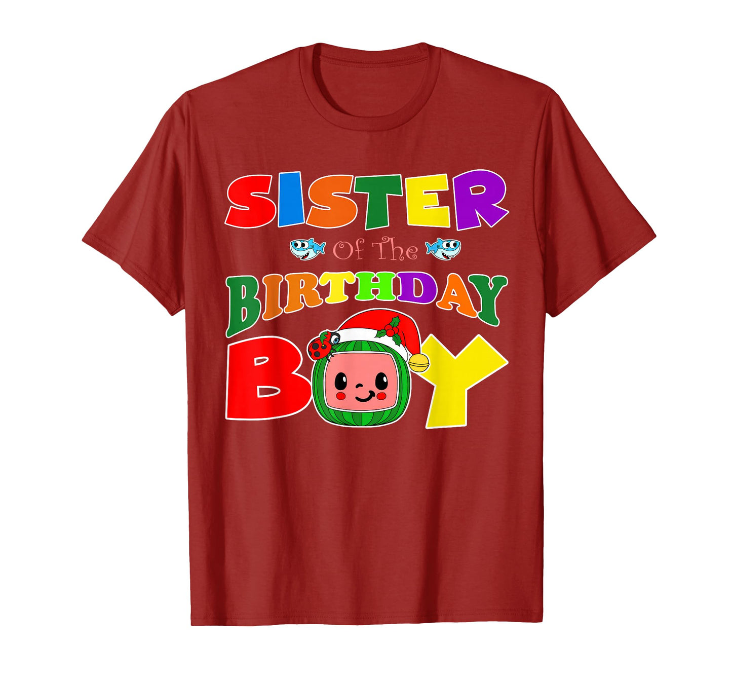 Sister Of The Birthday Boy Funny Melon Family Matching T-Shirt