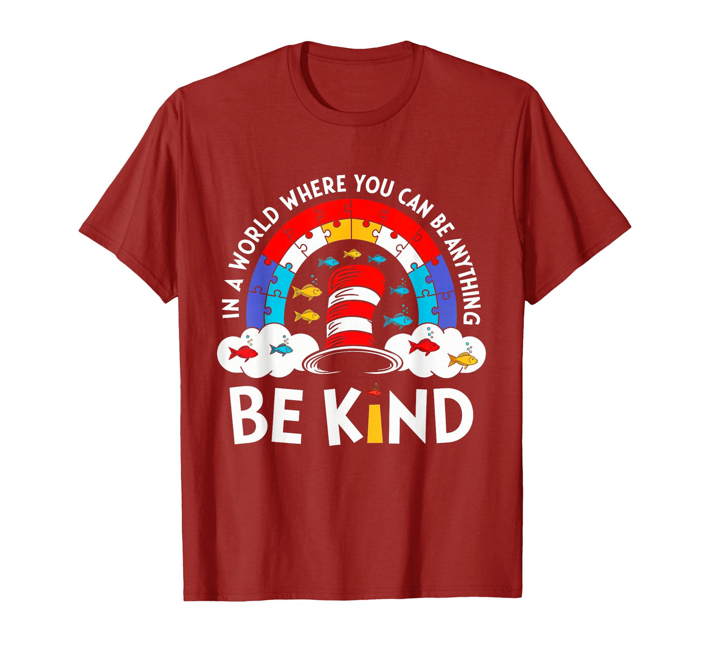 Autism Awareness For Teacher Why Fit In Doctor Cat Hat Cool T-Shirt