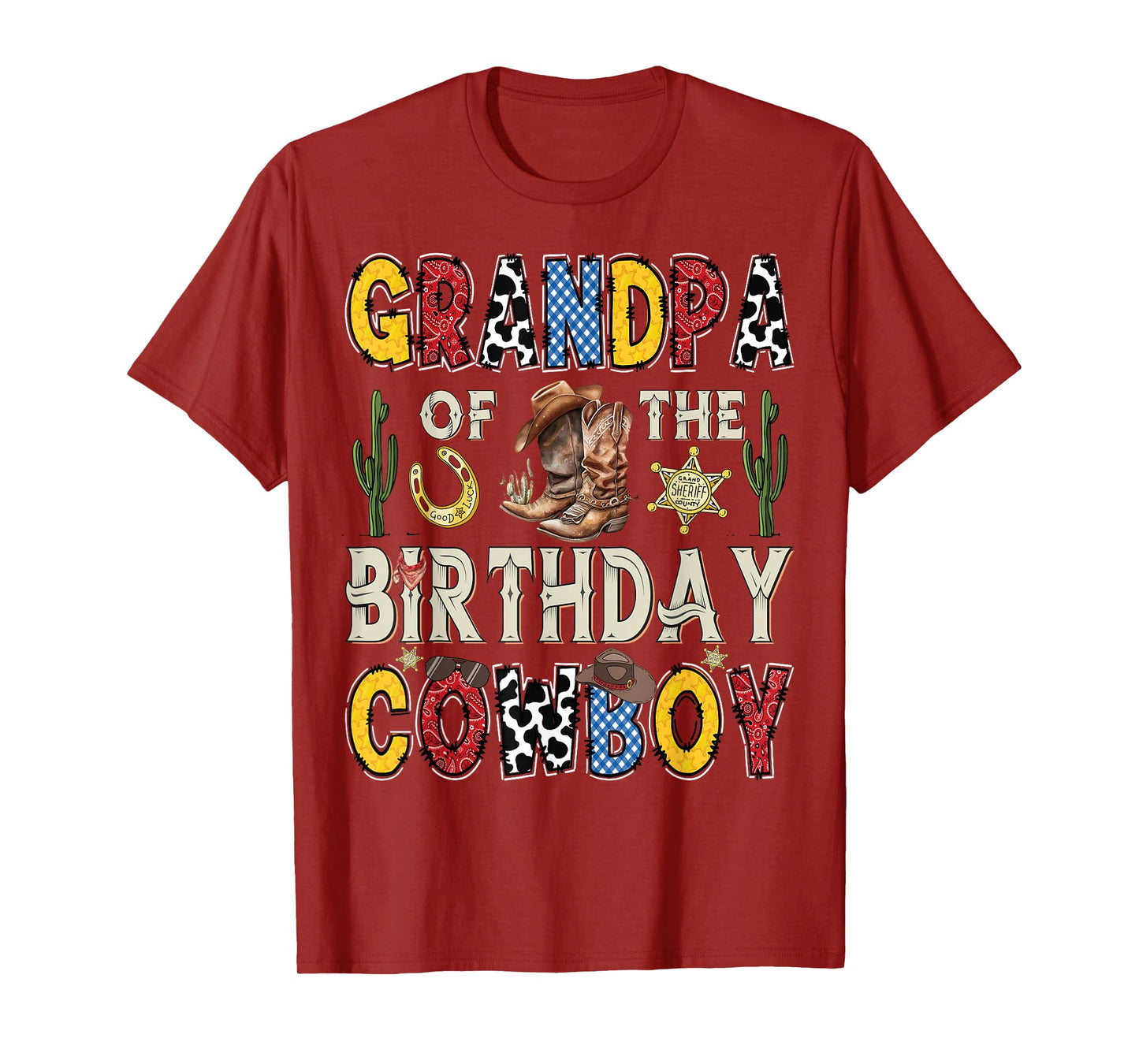 Grandpa Of The Birthday CowBoy Rodeo Grandpa Western T-Shirt