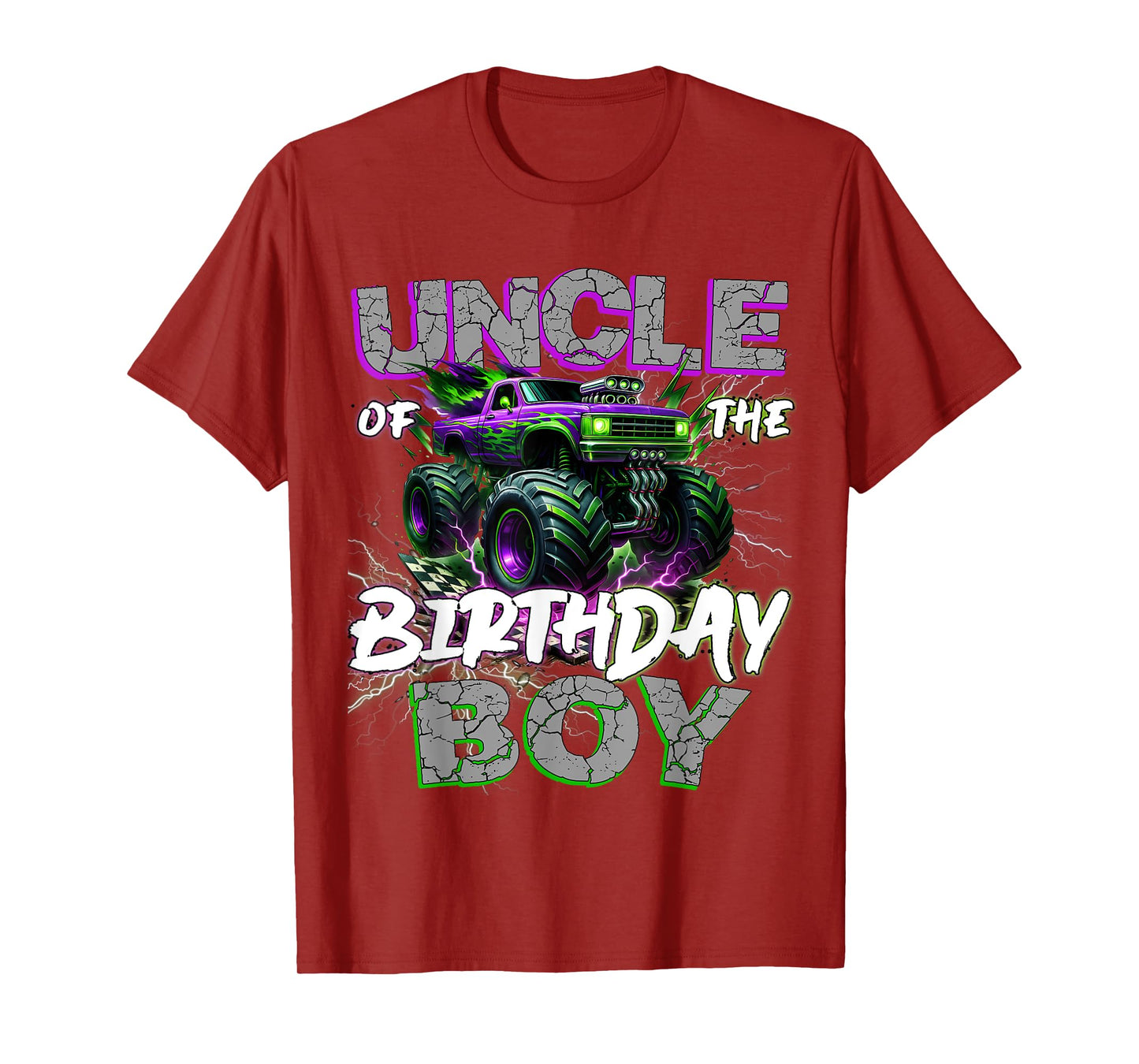 Uncle Of The Birthday Monster Truck Family Matching Party T-Shirt