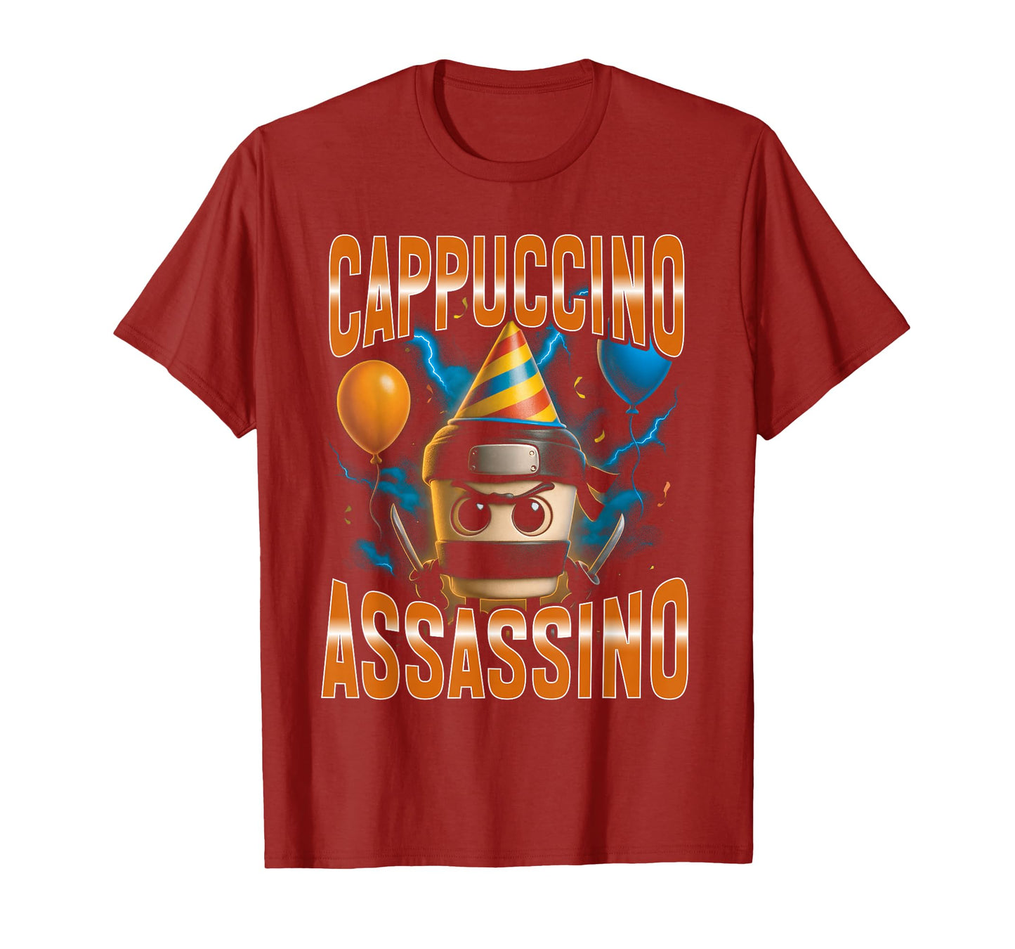 Surreal Italian Brainrot Cappuccino Assassino Birthday Meme T-Shirt