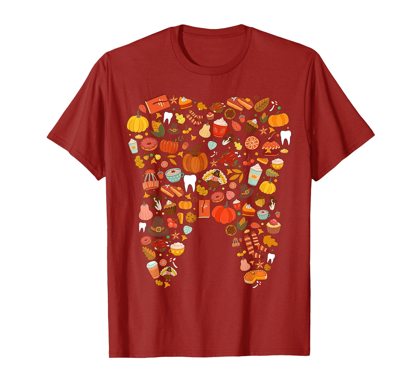 Teeth Doodles Pumpkin Fall Dental Hygienist Autumn Season T-Shirt