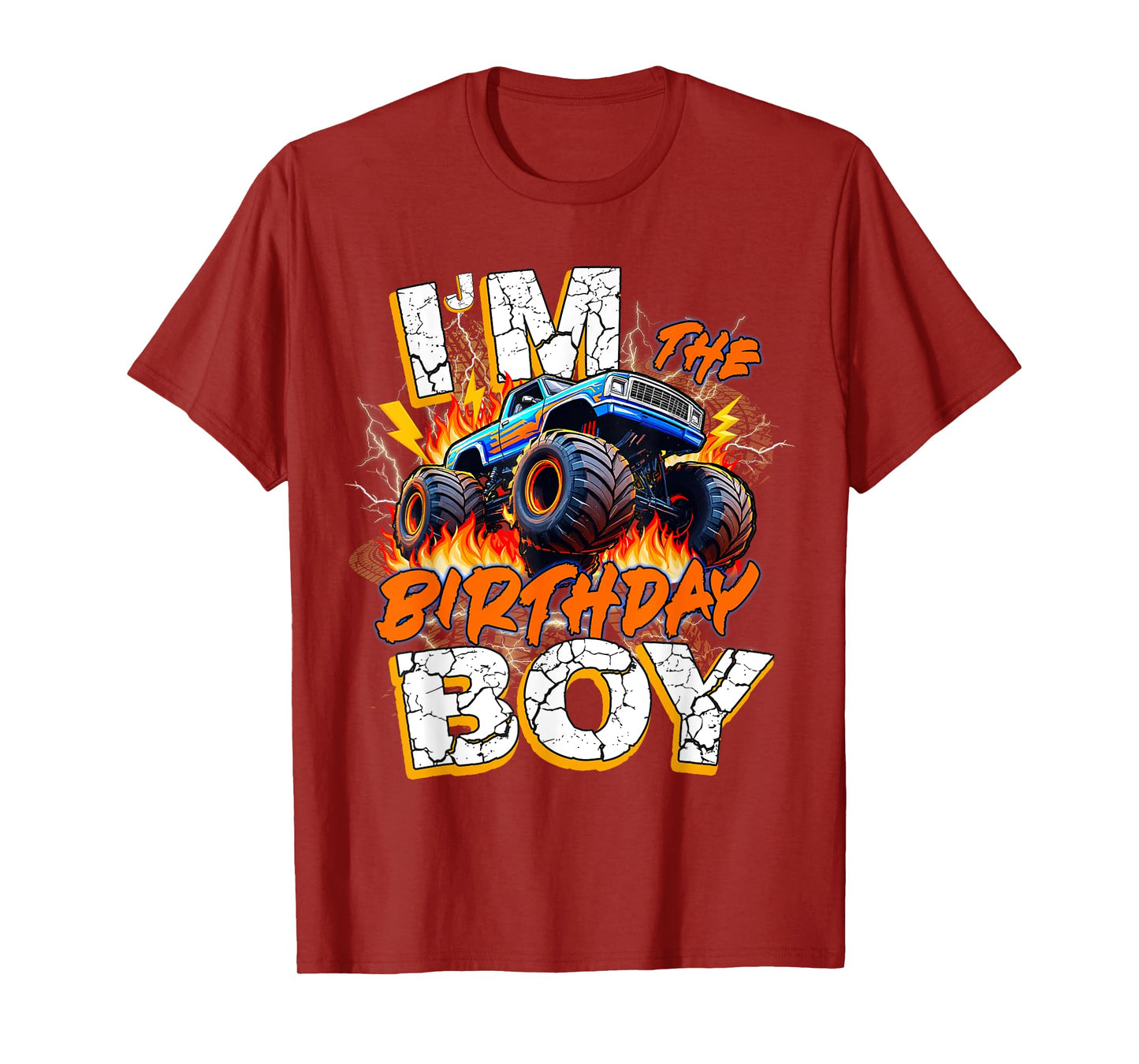 Kids I'm The Birthday Boy Monster Trucks Family Party Boys T-Shirt