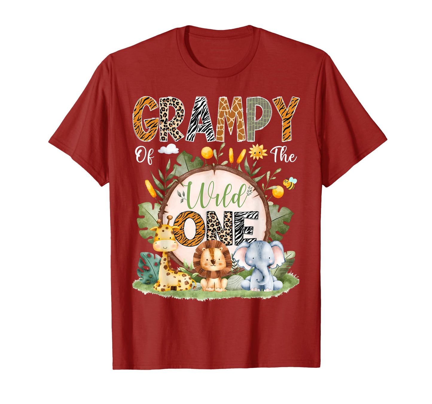 Grampy Of The Wild One 1St Bday Safari Jungle Animals T-Shirt