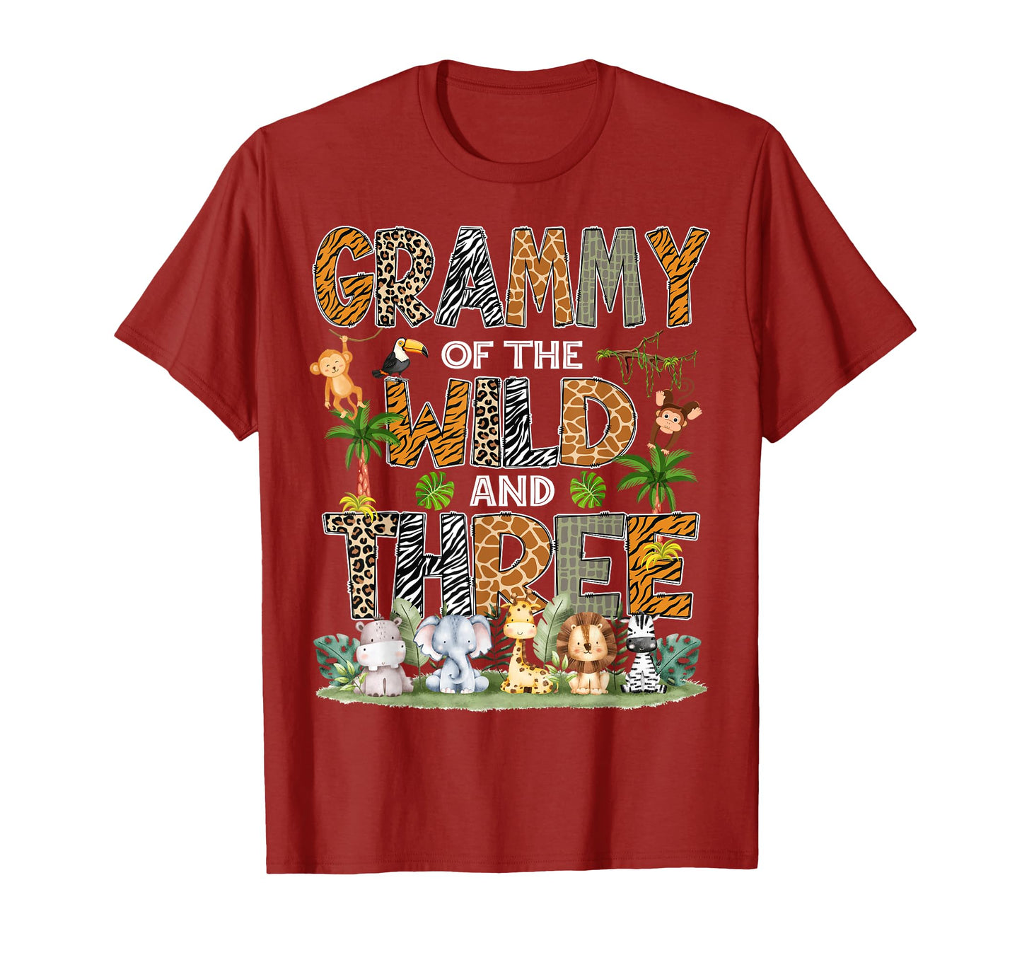 Grammy Of The Wild Three 3Rd Birthday Safari Zoo Jungle T-Shirt