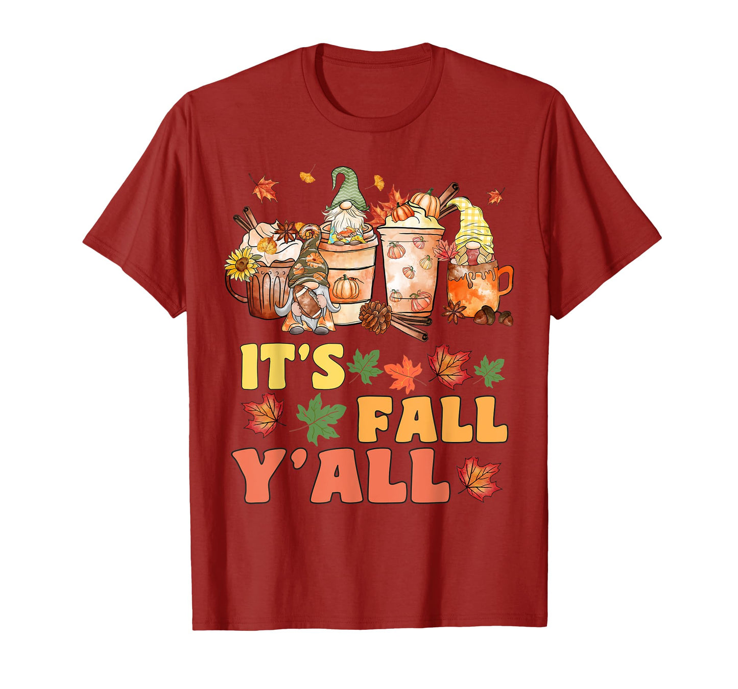 It's Fall Y'all Football Gnome Happy Fall Y’all Women Kids T-Shirt