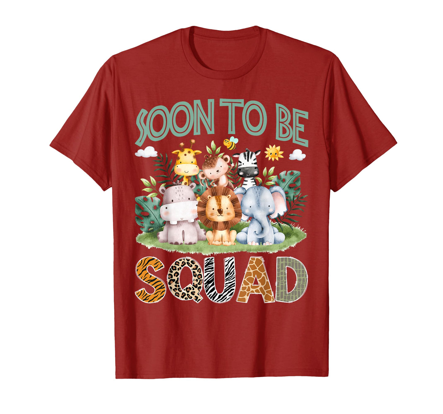 Soon To Be Squad Animal Safari Jungle Gender Reveal T-Shirt