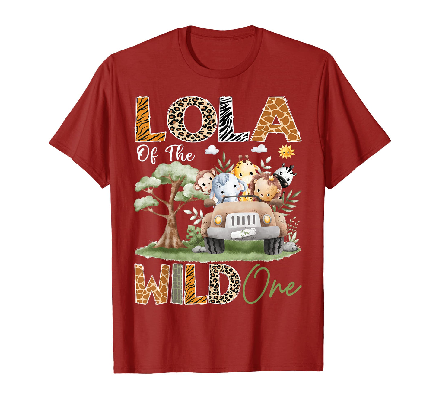 Lola Of The Wild One 1St Birthday Safari Truck Animal T-Shirt