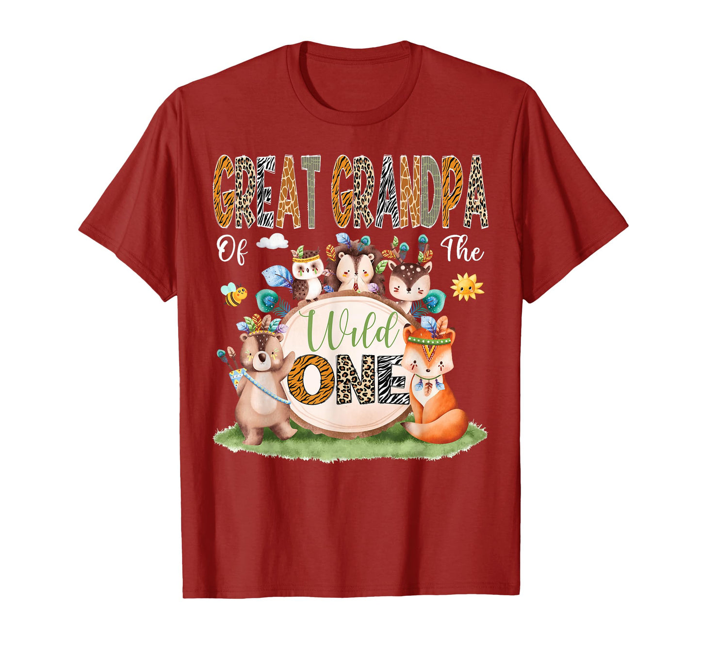 Great Grandpa Of The Wild One 1St Birthday Woodland Safari T-Shirt