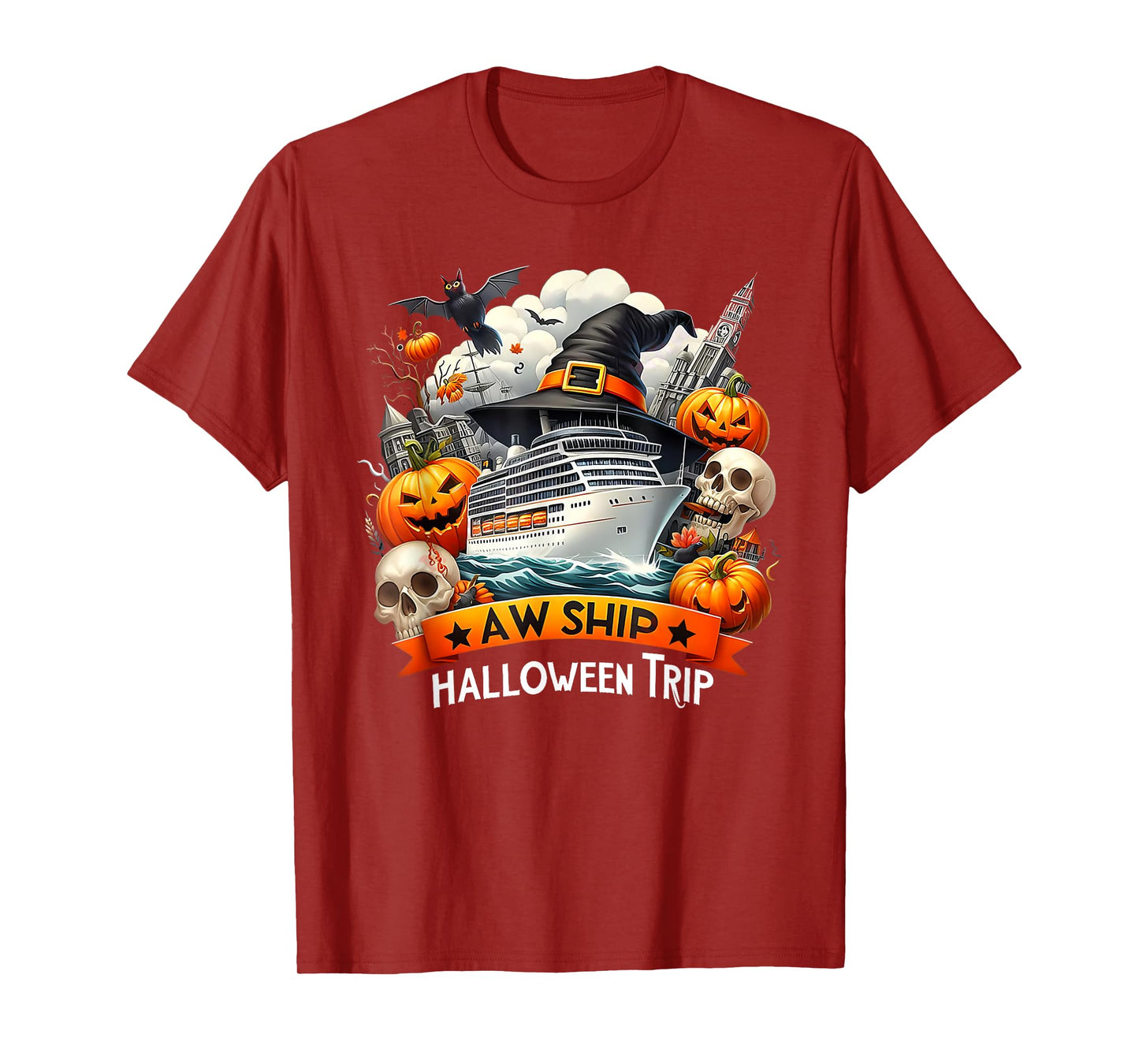 Aw Ship Halloween Trip Family Cruising Crew Cruise Squad T-Shirt