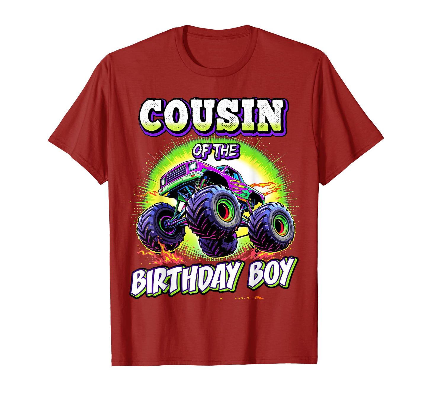 Cousin of the Birthday Boy Monster Truck Birthday Party T-Shirt