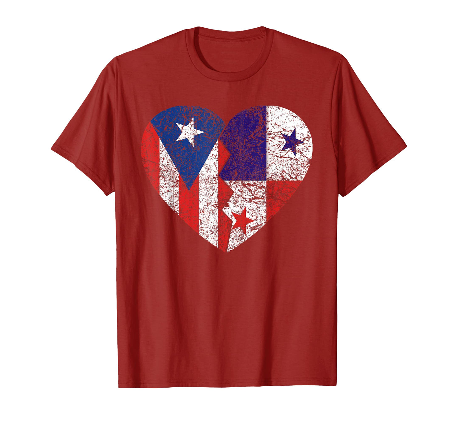 Panamanian Puerto Rican Flags Heart | Puerto Rico Panama T-Shirt
