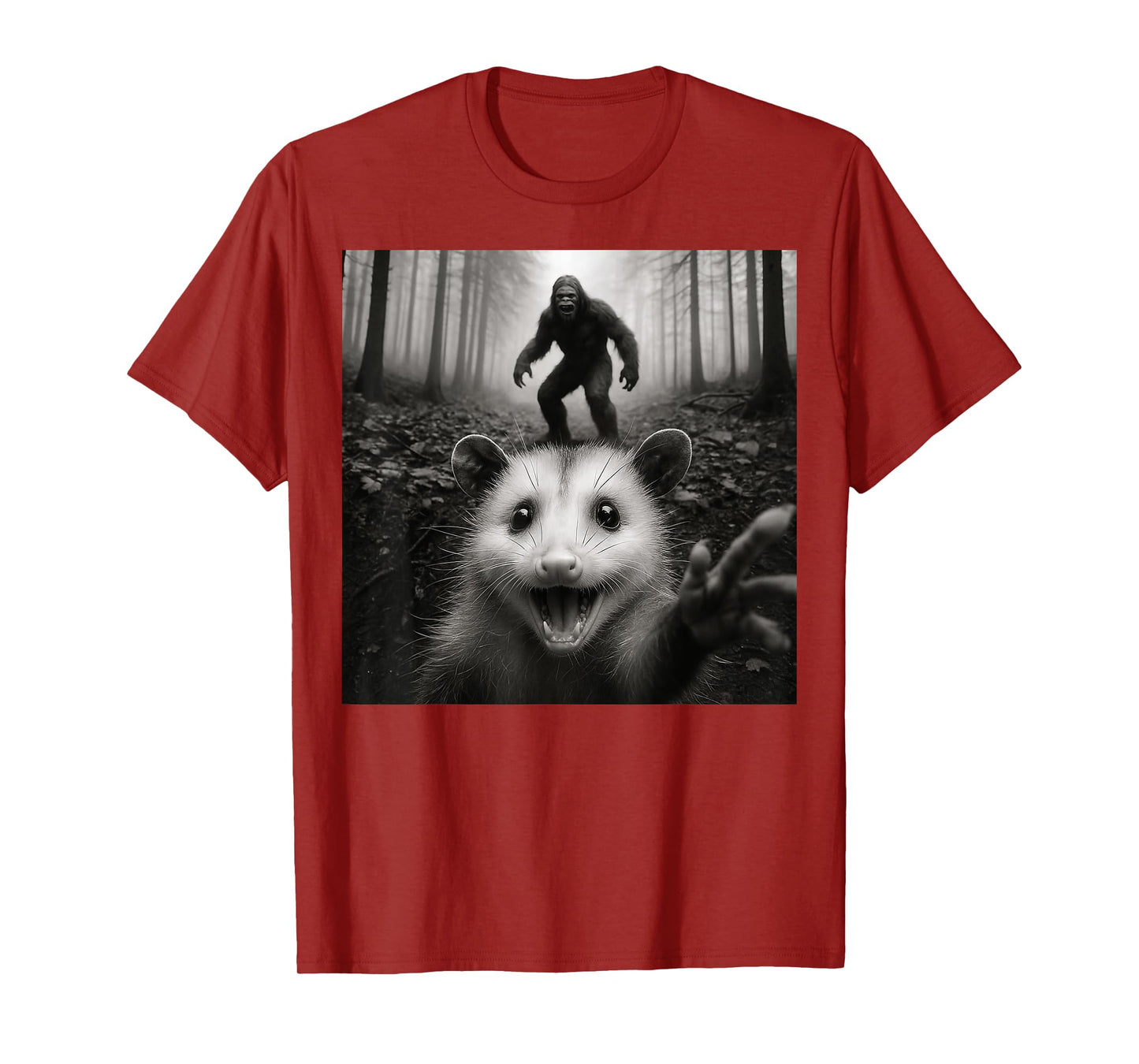 Opossum Selfie With Bigfoot Funny Gifts For Men Women Kid T-Shirt