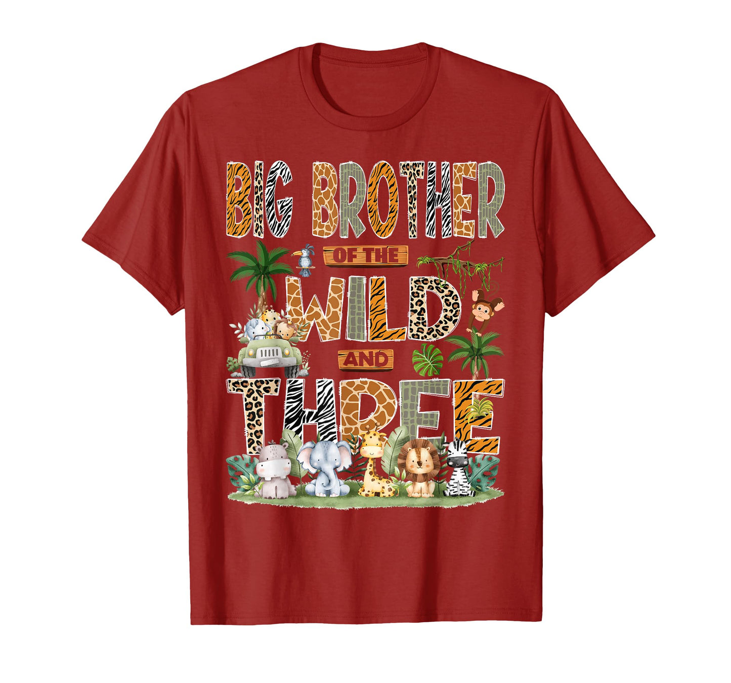 Big Brother of The Wild & Three 3rd Birthday Safari Jungle T-Shirt