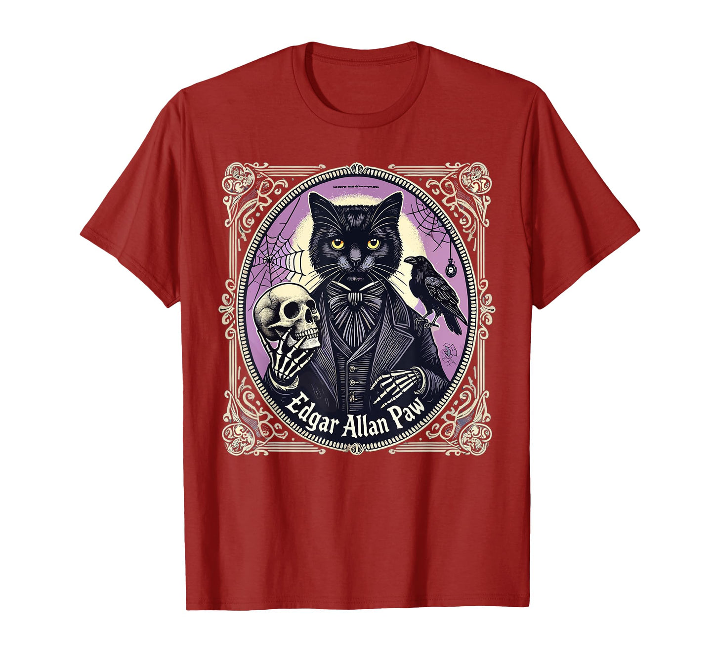 “Edgar Allan Paw” Funny Pun Black Cat Gothic Theme T-Shirt