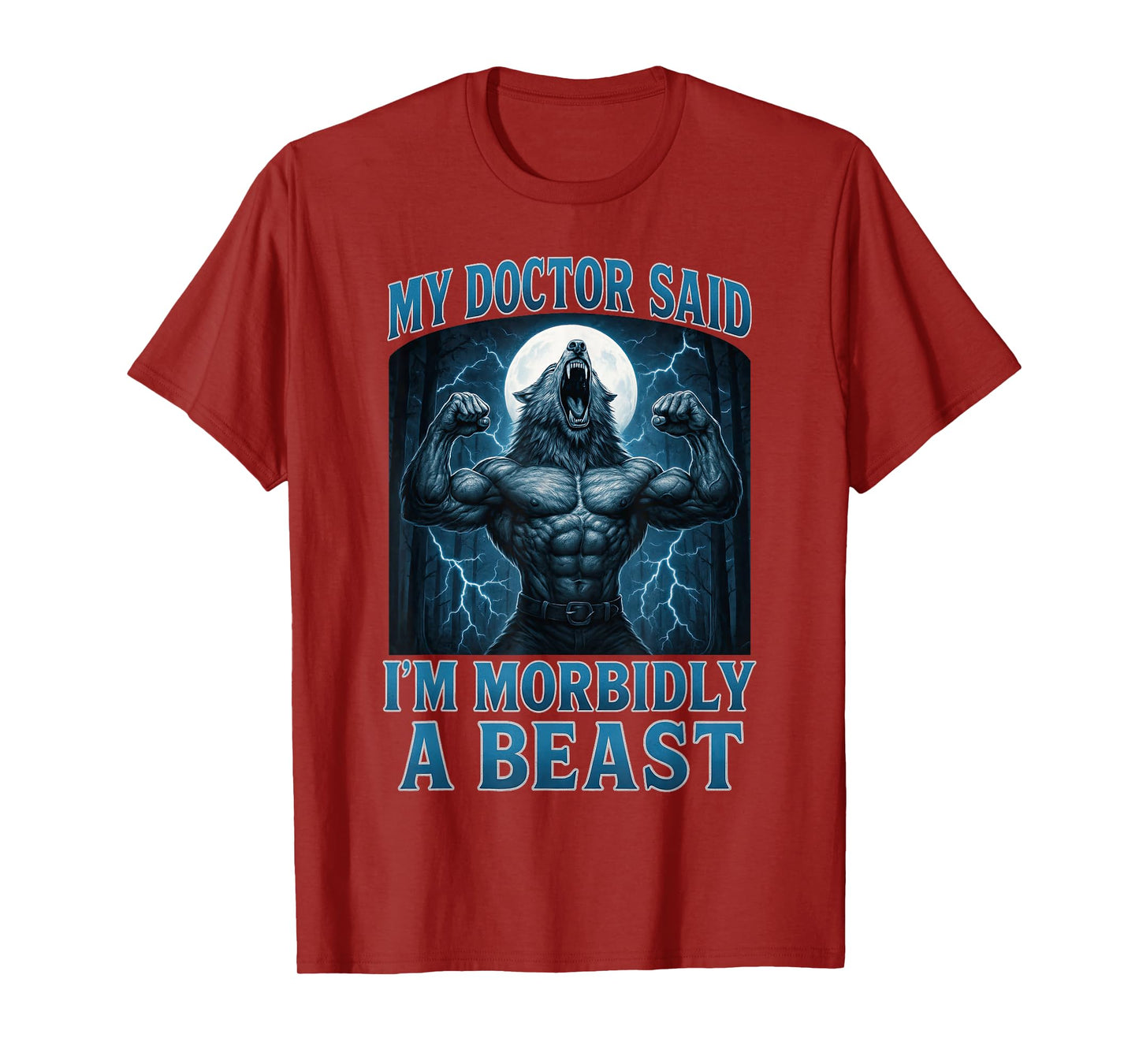 Funny Graphic Tee For Men Women Teens Alpha Wolf Beast Meme T-Shirt