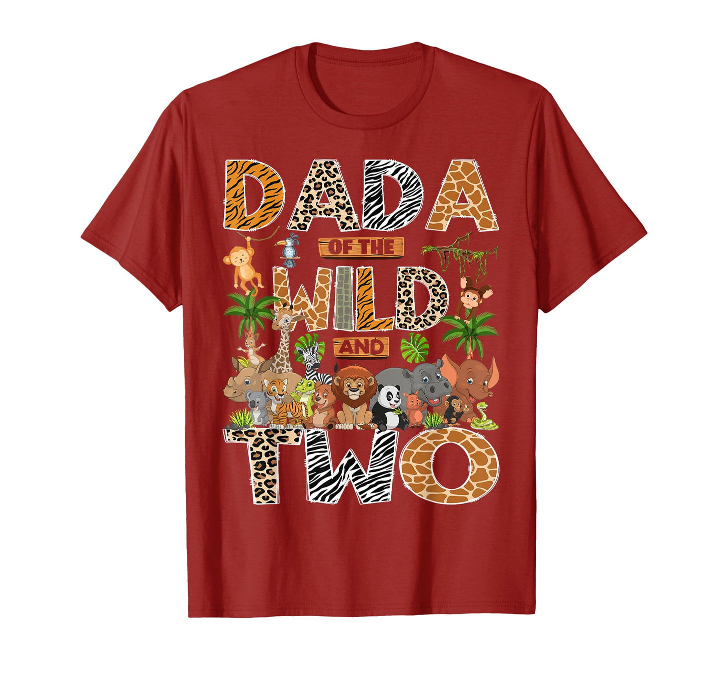 Dada Of The Wild & Two 2Nd Birthday Boy Safari Jungle T-Shirt