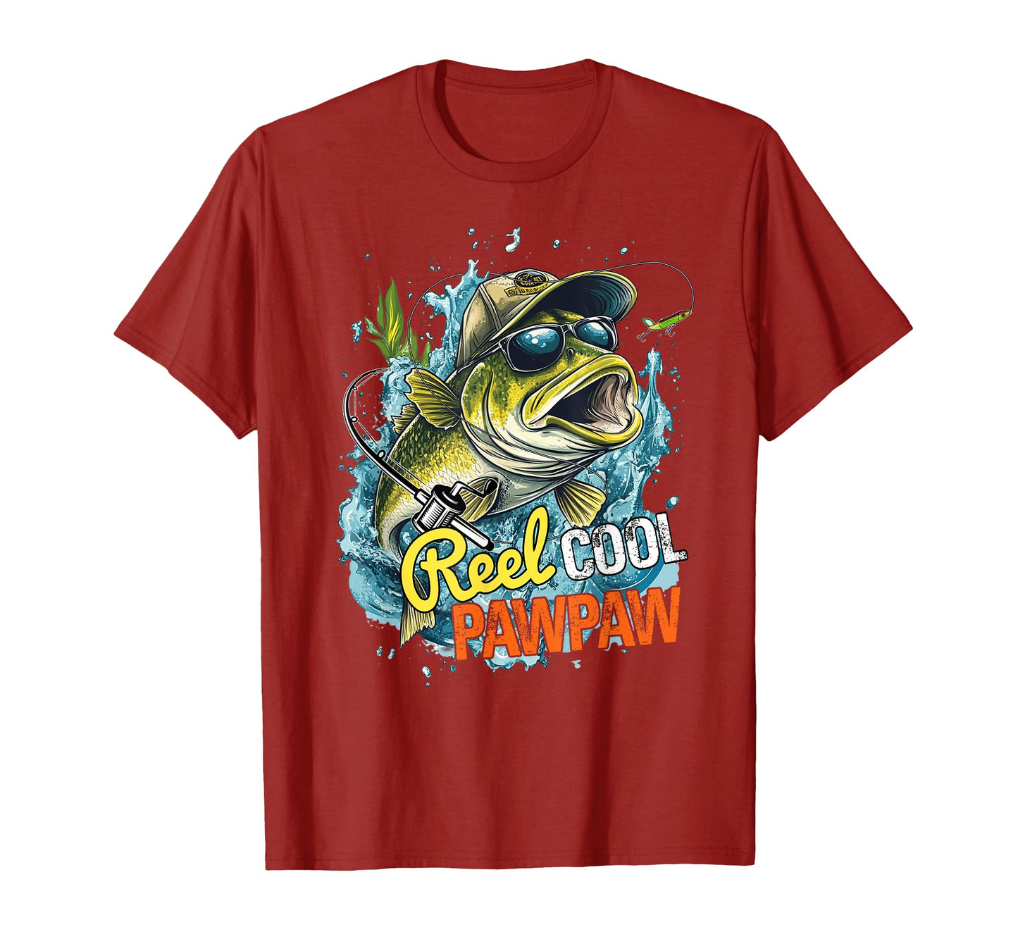 Mens Funny Fathers Day Vintage Fishing Reel Cool Pawpaw T-Shirt