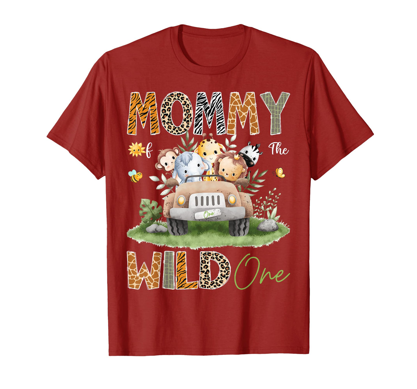 Mommy of the Wild One 1St Birthday Safari Animals Truck T-Shirt
