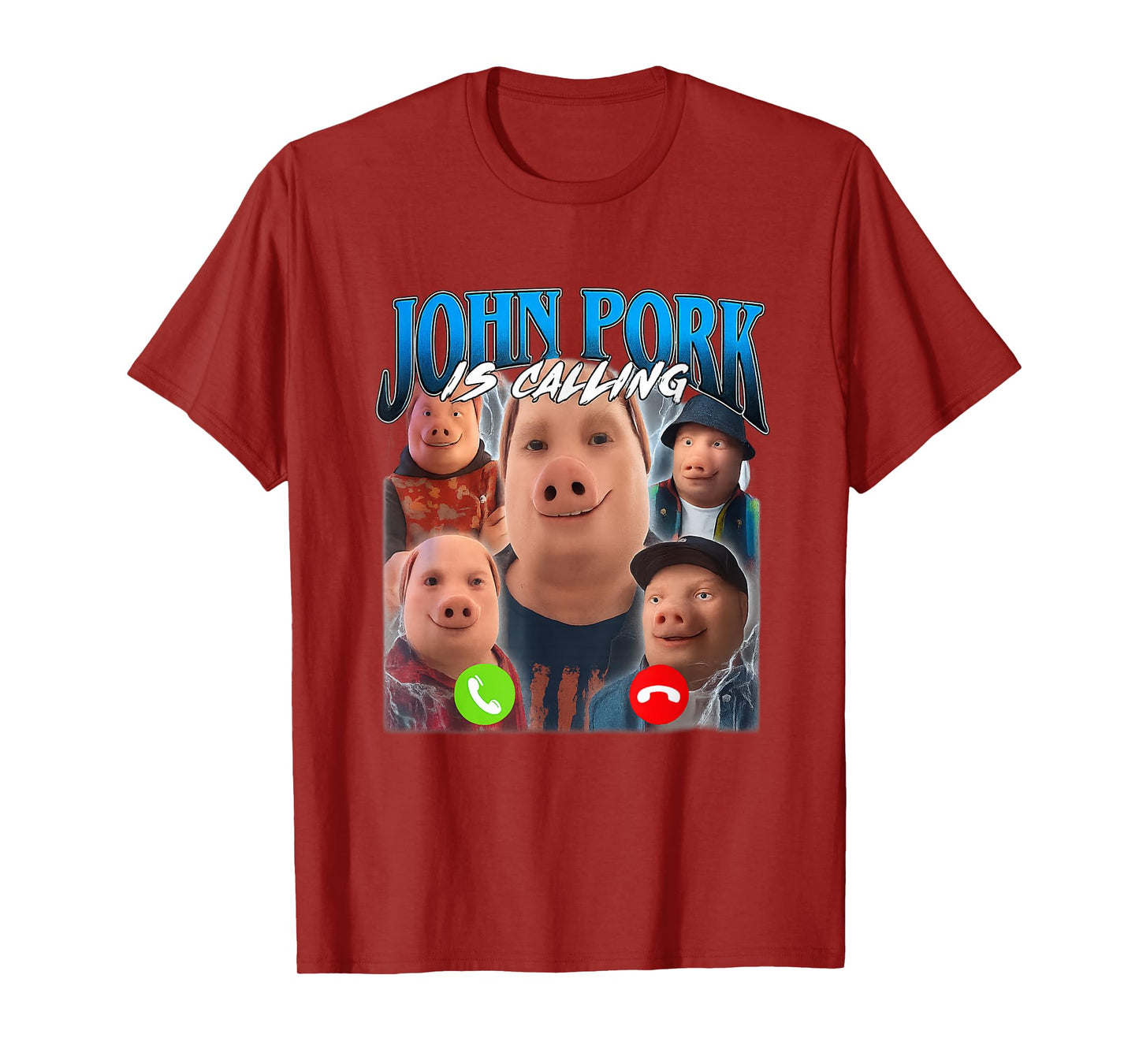John Pork Is Calling Funny Gen Z Brainrot Trending Gag Meme T-Shirt