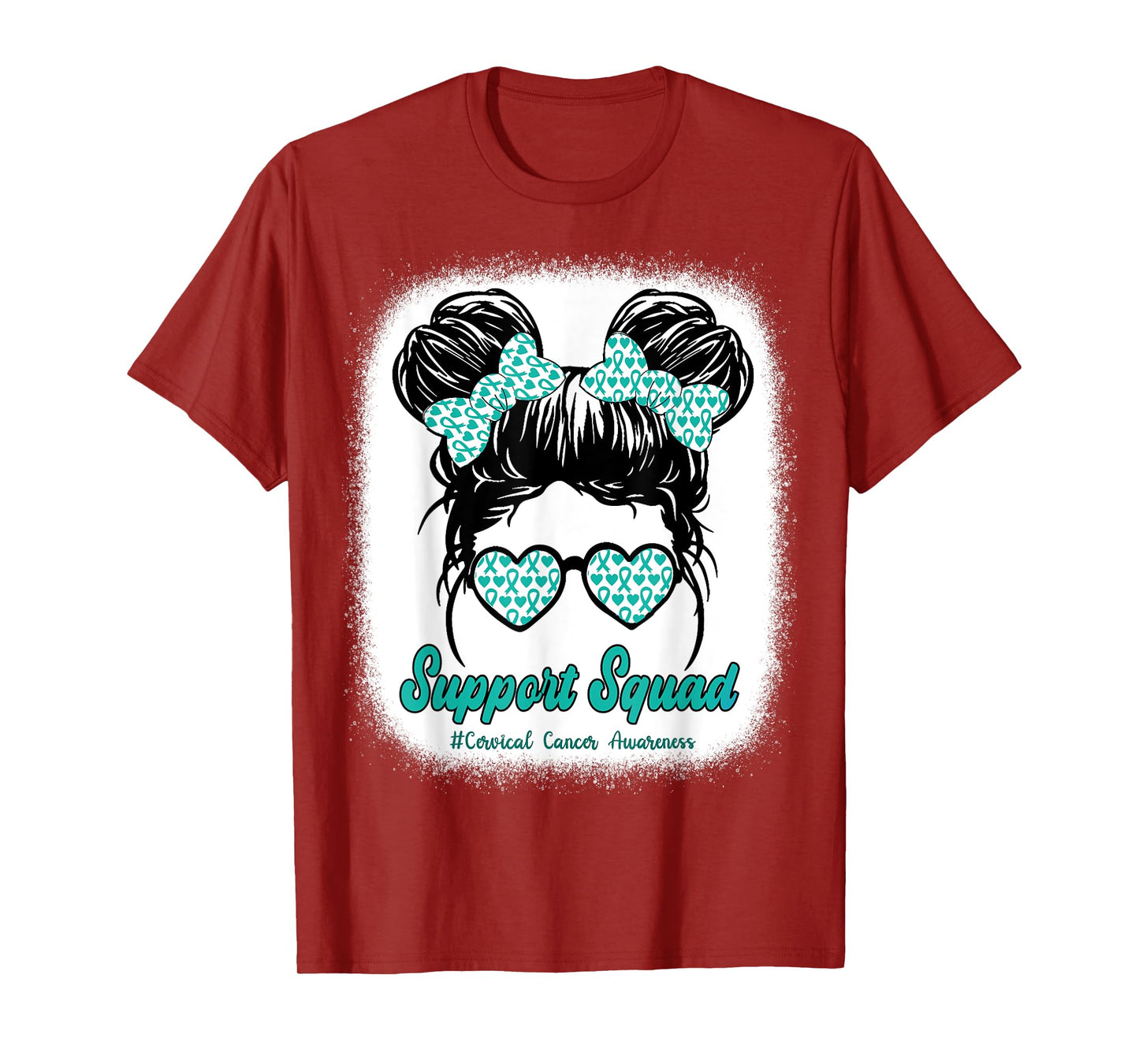 Support Squad Cervical Cancer Awareness Teal & White Ribbon T-Shirt