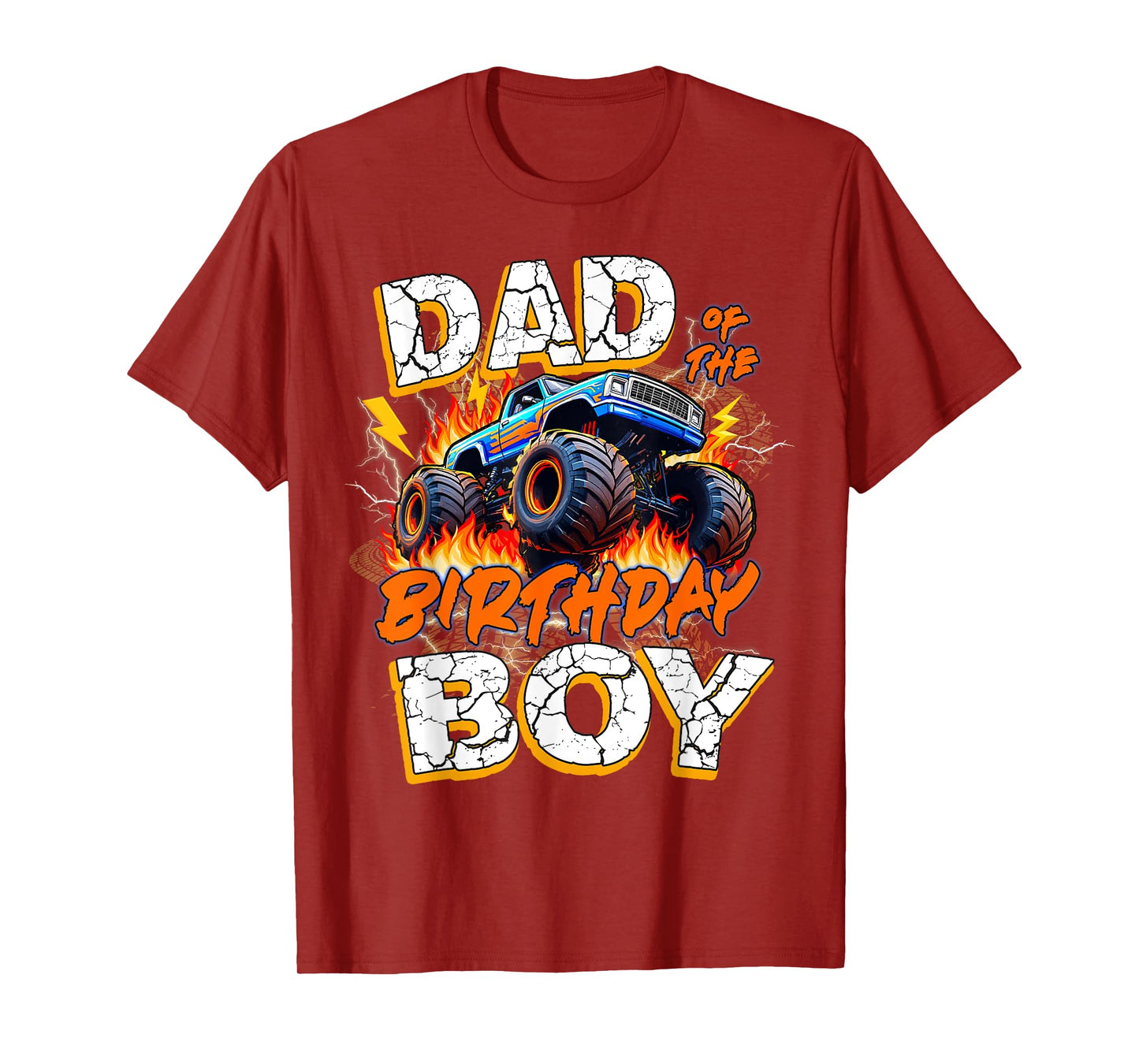 Kid Dad Of The Birthday Boy Monster Trucks Family Party Boys T-Shirt