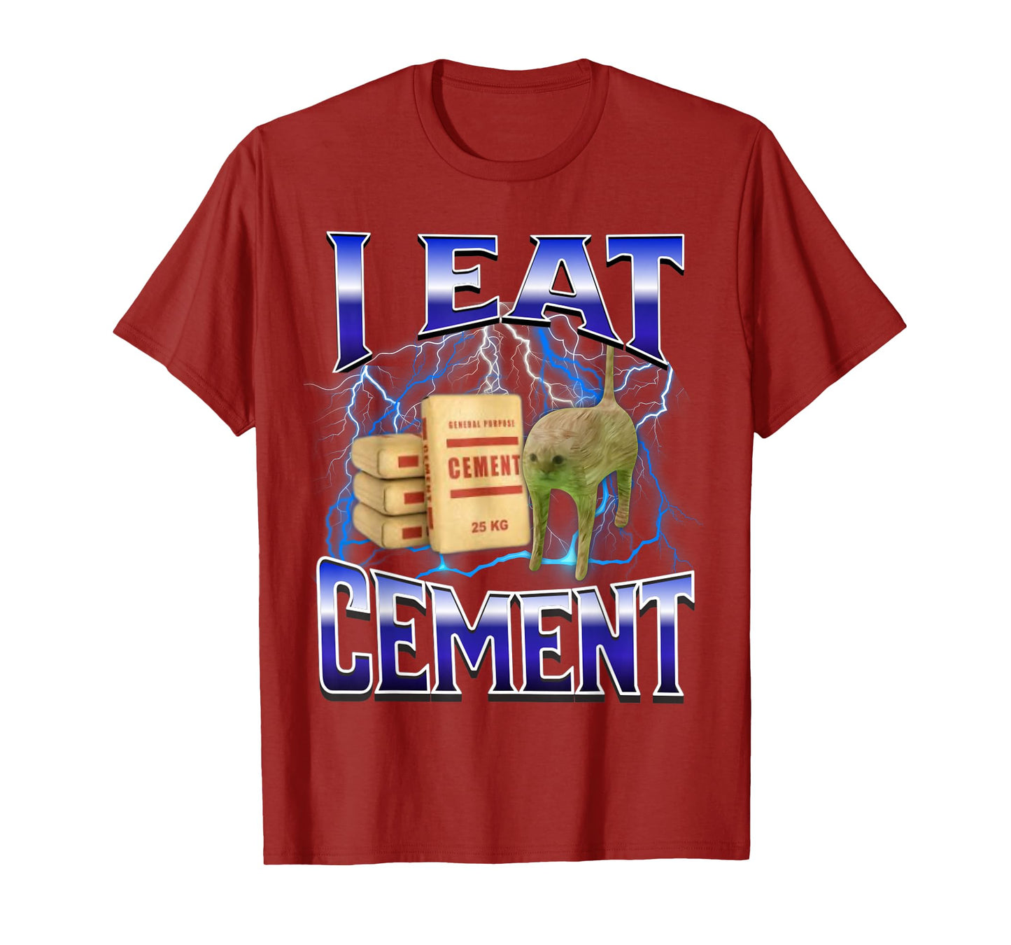 I Eat Cement Funny Cat Meme Internet Memes Funny Memes Gen-Z T-Shirt