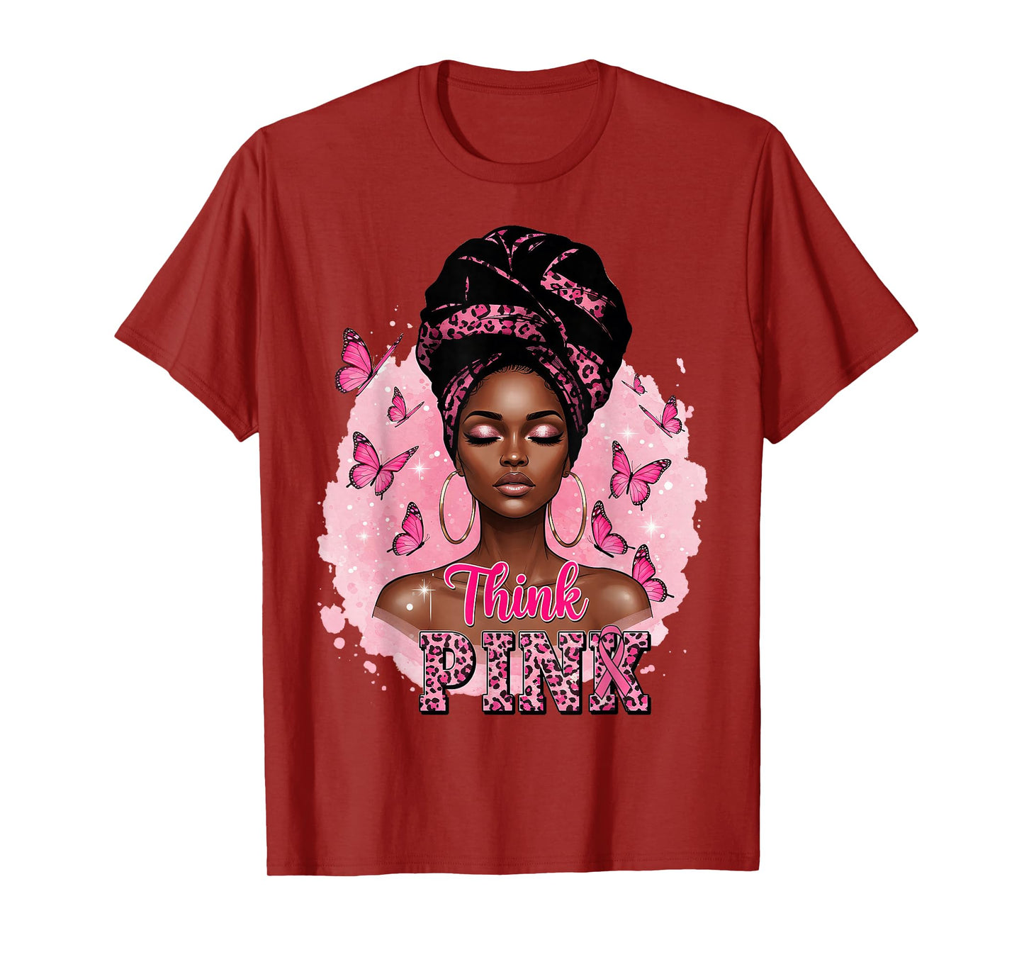 Think Pink Breast Cancer Awareness Month Africa Women T-Shirt