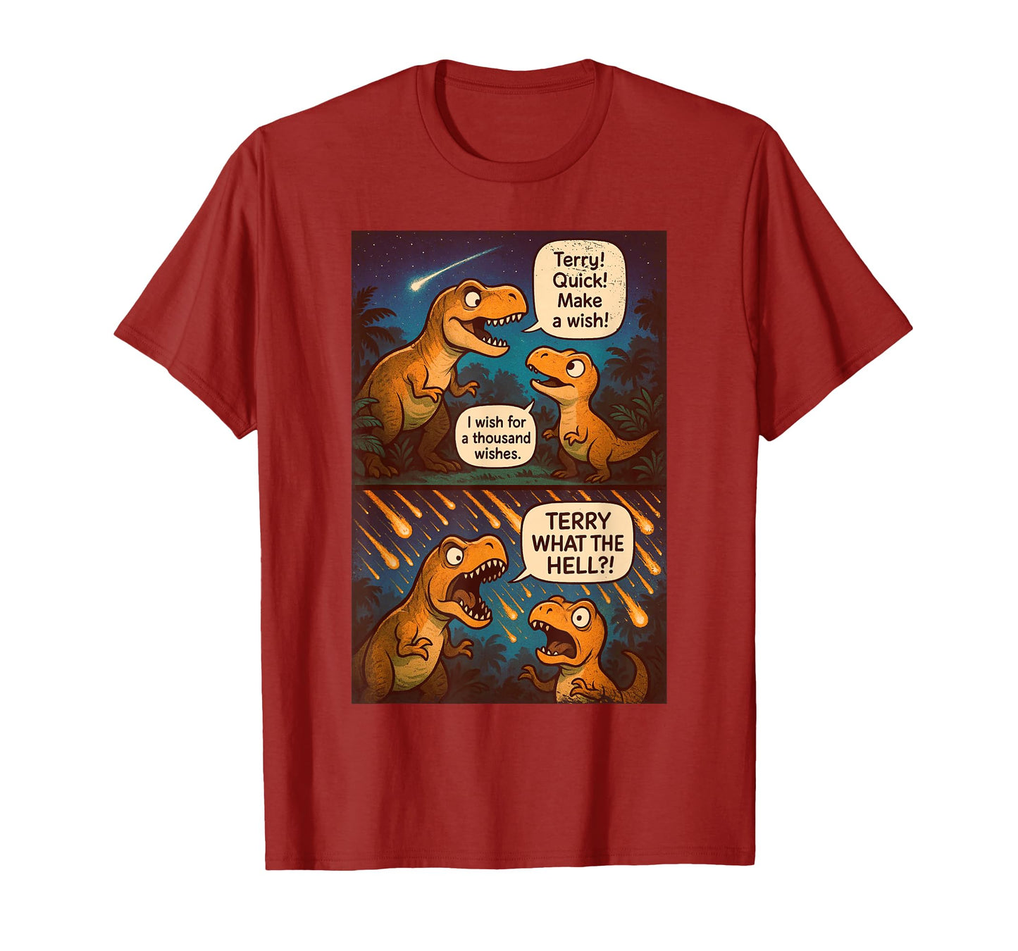 Make A wish Funny Birthday Dinosaur Joke Humor Mens Kids T-Shirt