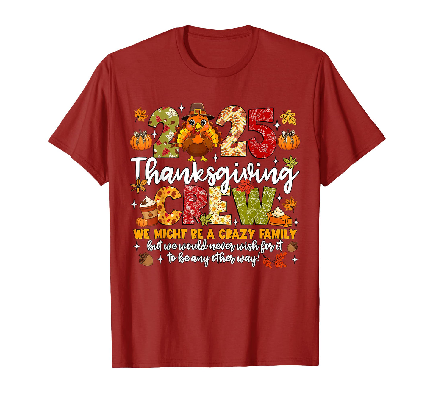 Family Thanksgiving 2025 Thanksgiving Crew Turkey Matching T-Shirt