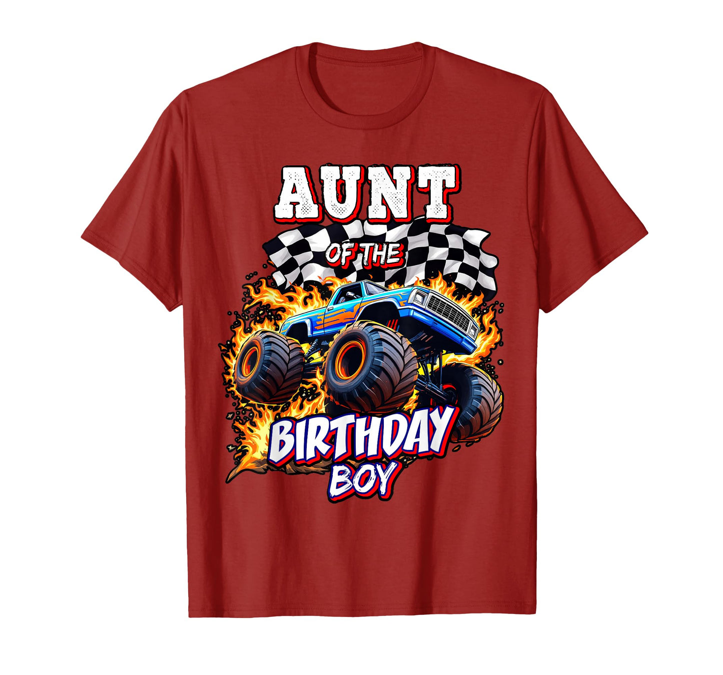 Aunt of the Birthday Boy Monster Truck Birthday Party T-Shirt