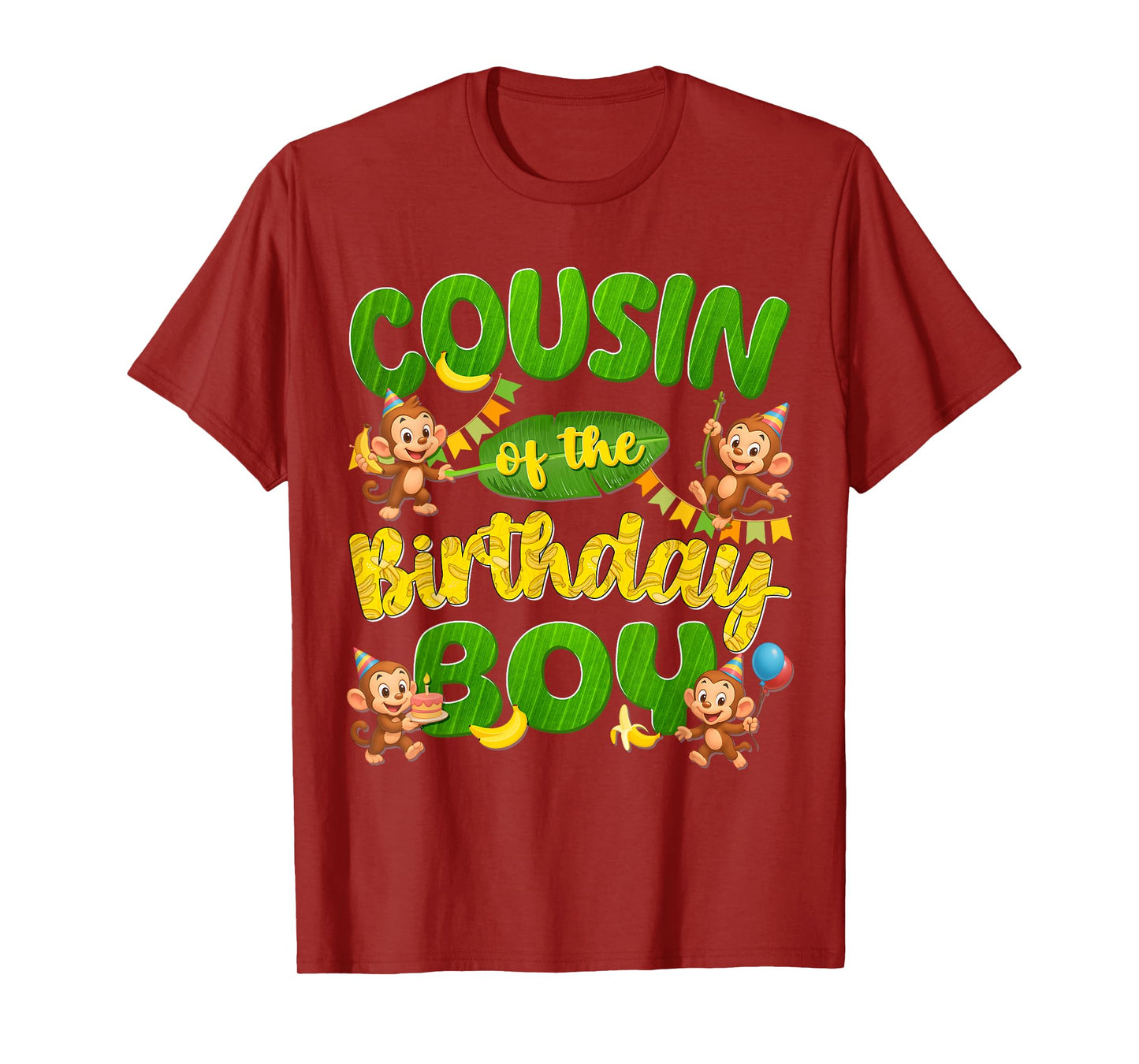 Cousin Of The Birthday Boy Monkey Family Matching Party T-Shirt