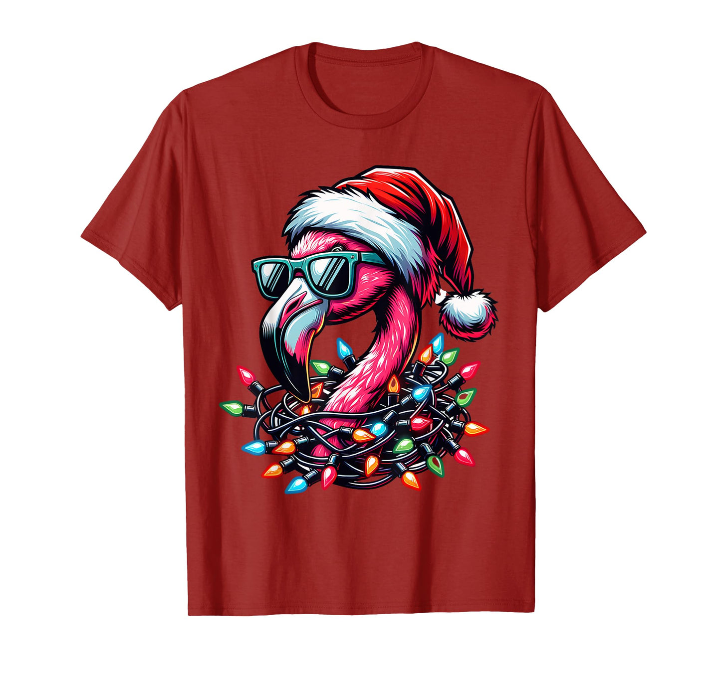 Funny Tropical Pink Flamingo Christmas in July Hawaii Summer T-Shirt